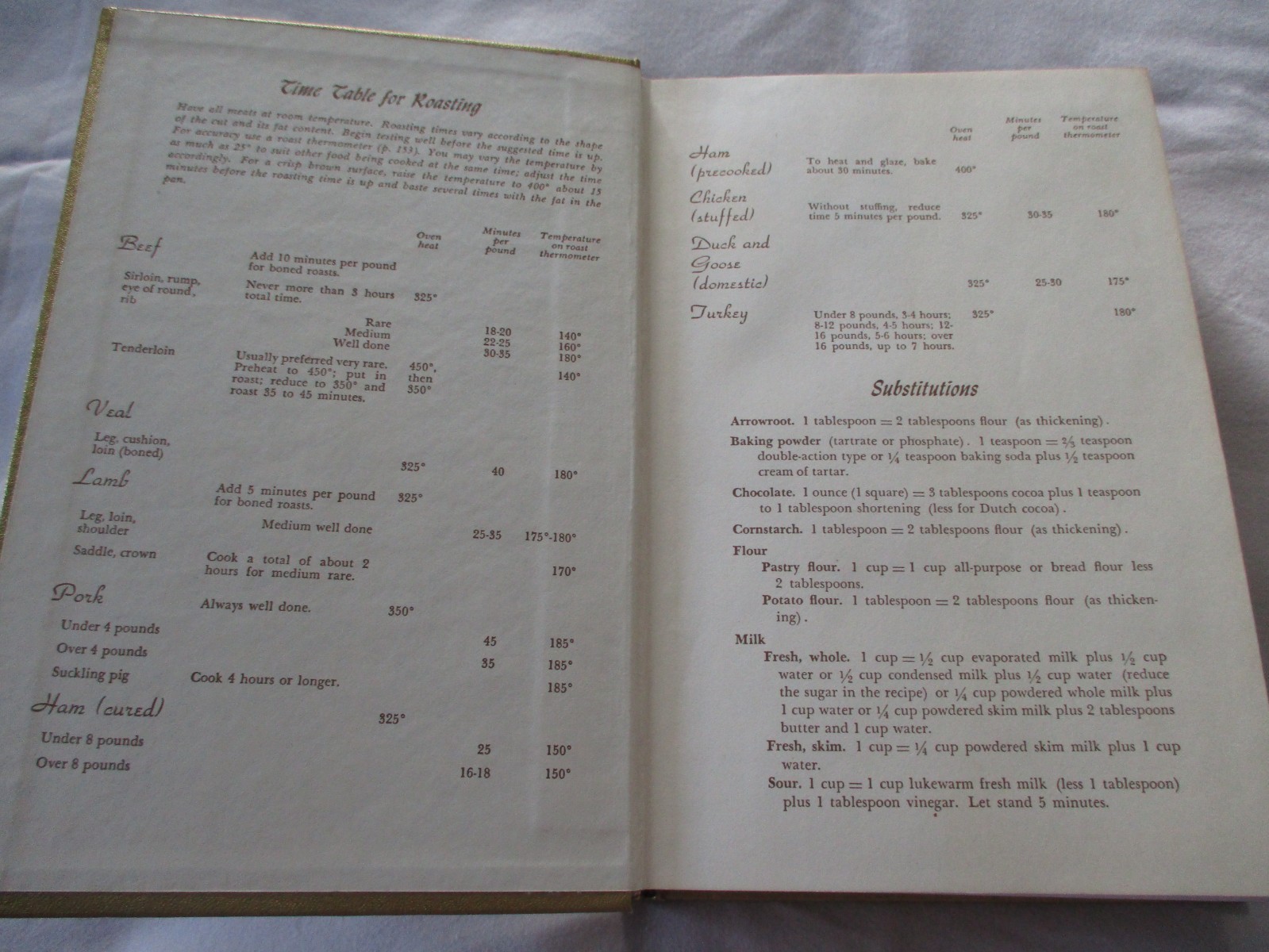 THE FANNIE FARMER COOKBOOK Revised 11th Edition 10th Print 1965 Gold Hardcover
