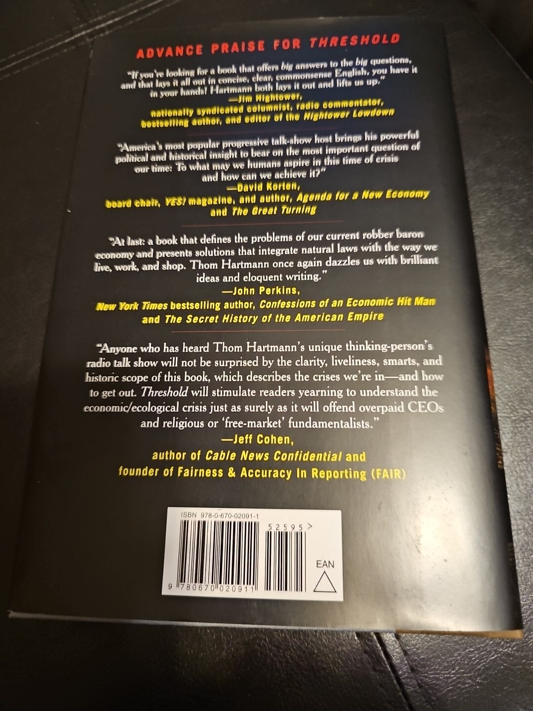 Threshold The Crisis Of Western Culture Signed 2009 Hardcover 1st Edition