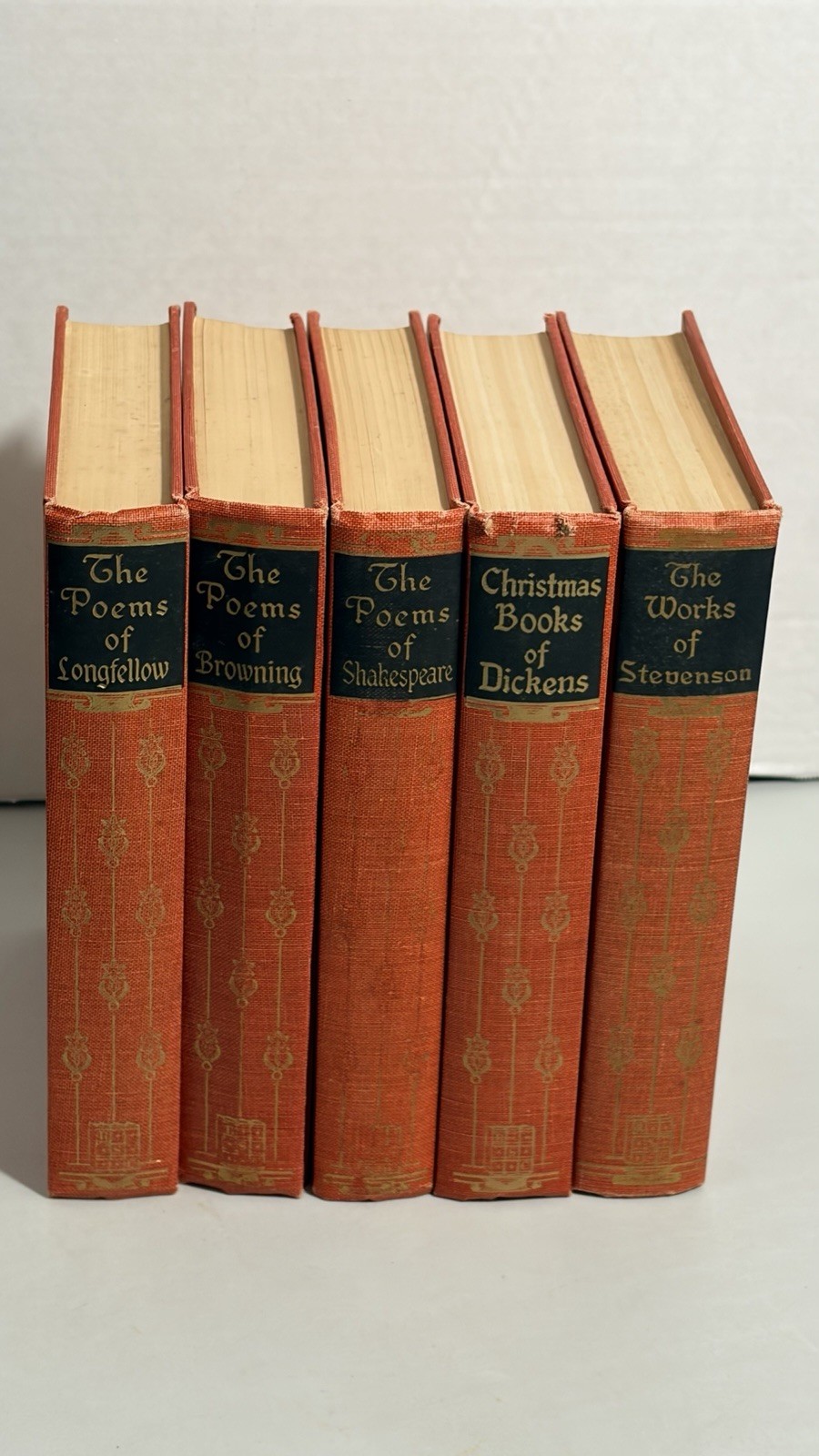 5 Black’s Readers Service Books Shakespeare Browning Longfellow Dickens Stevenso