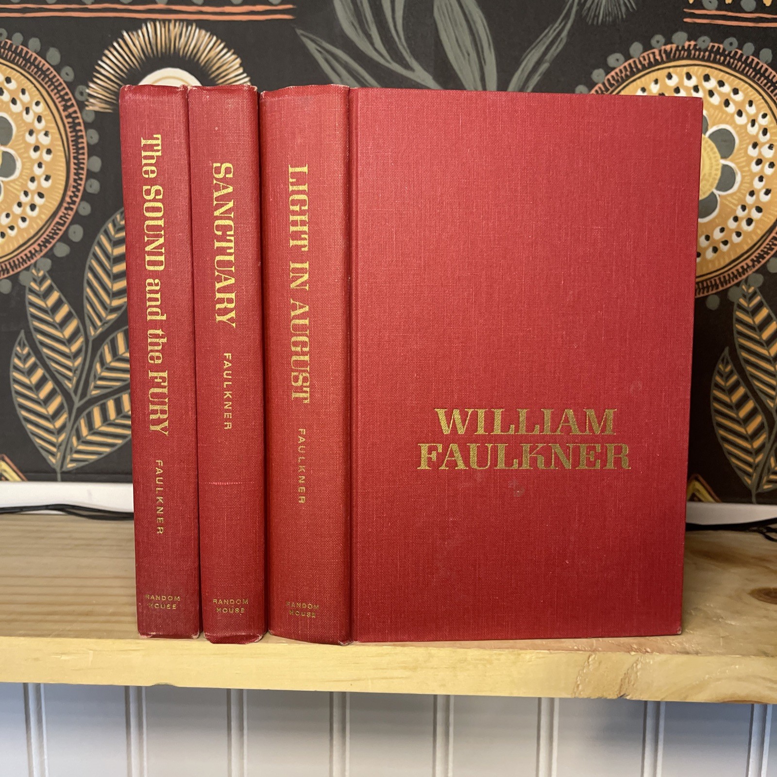 William Faulkner Lot (3) Random House – The Sound and the Fury, Sanctuary, Light