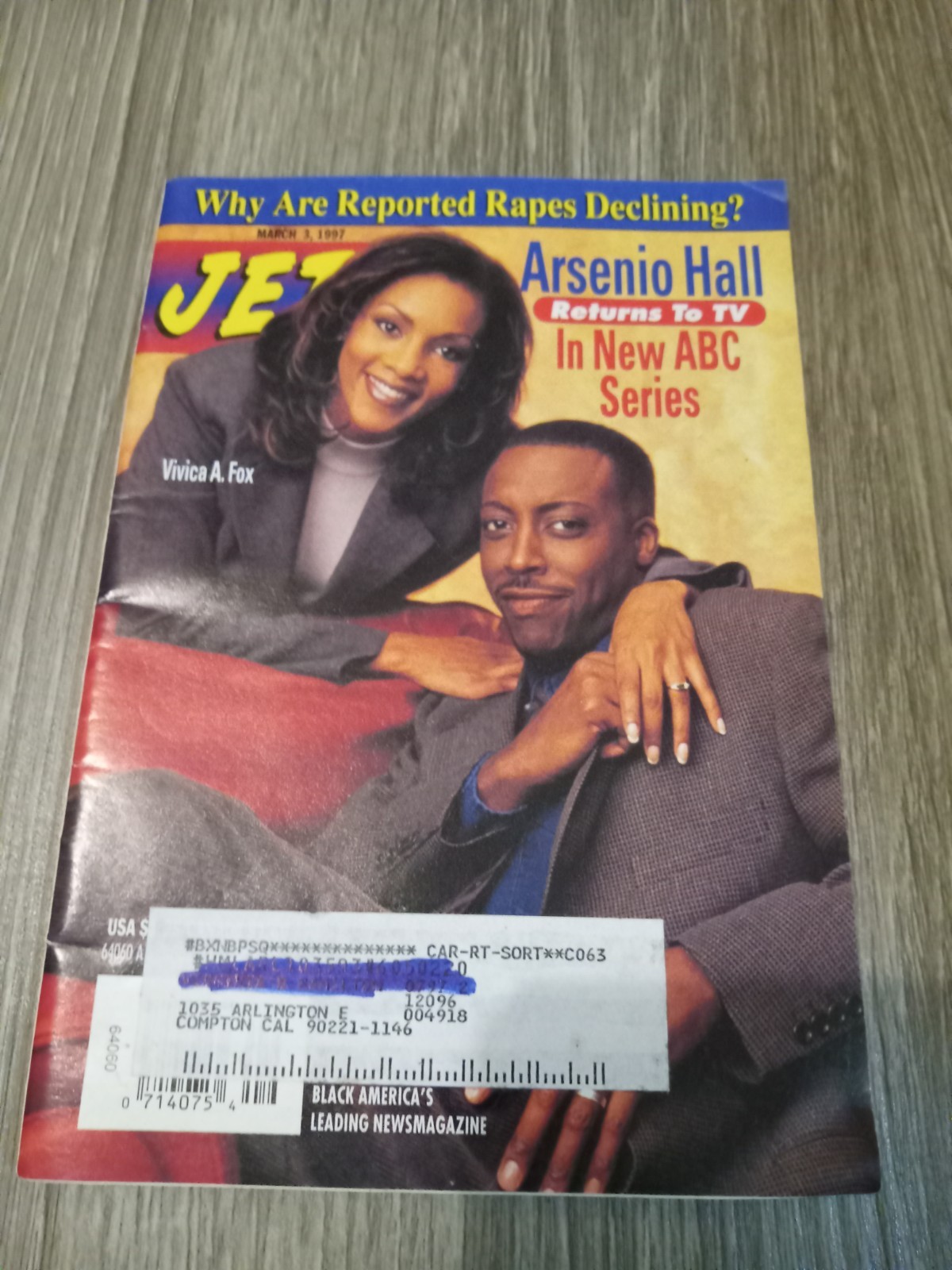 Jet Magazine March 3, 1997 – Vivica A. Fox & Arsenio Hall – Rapes Declining