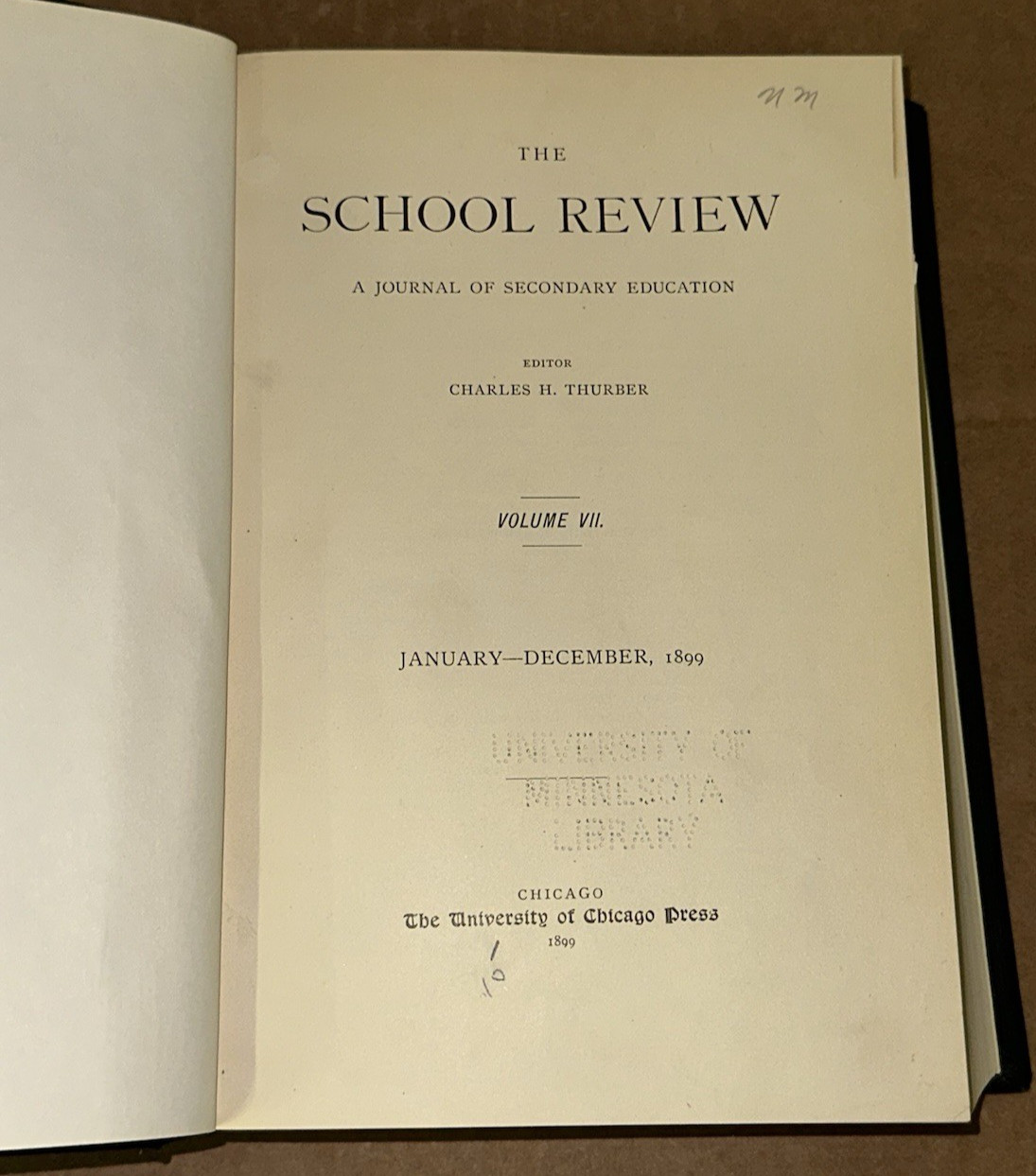 School Review Journal Secondary Education Chicago Press Vol #7 Bound Issues 1899