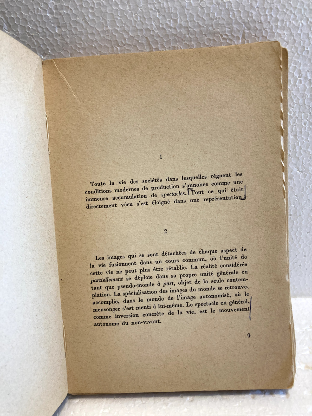 La Société du Spectacle by Guy Debord, 1st edition (Society of the Spectacle)