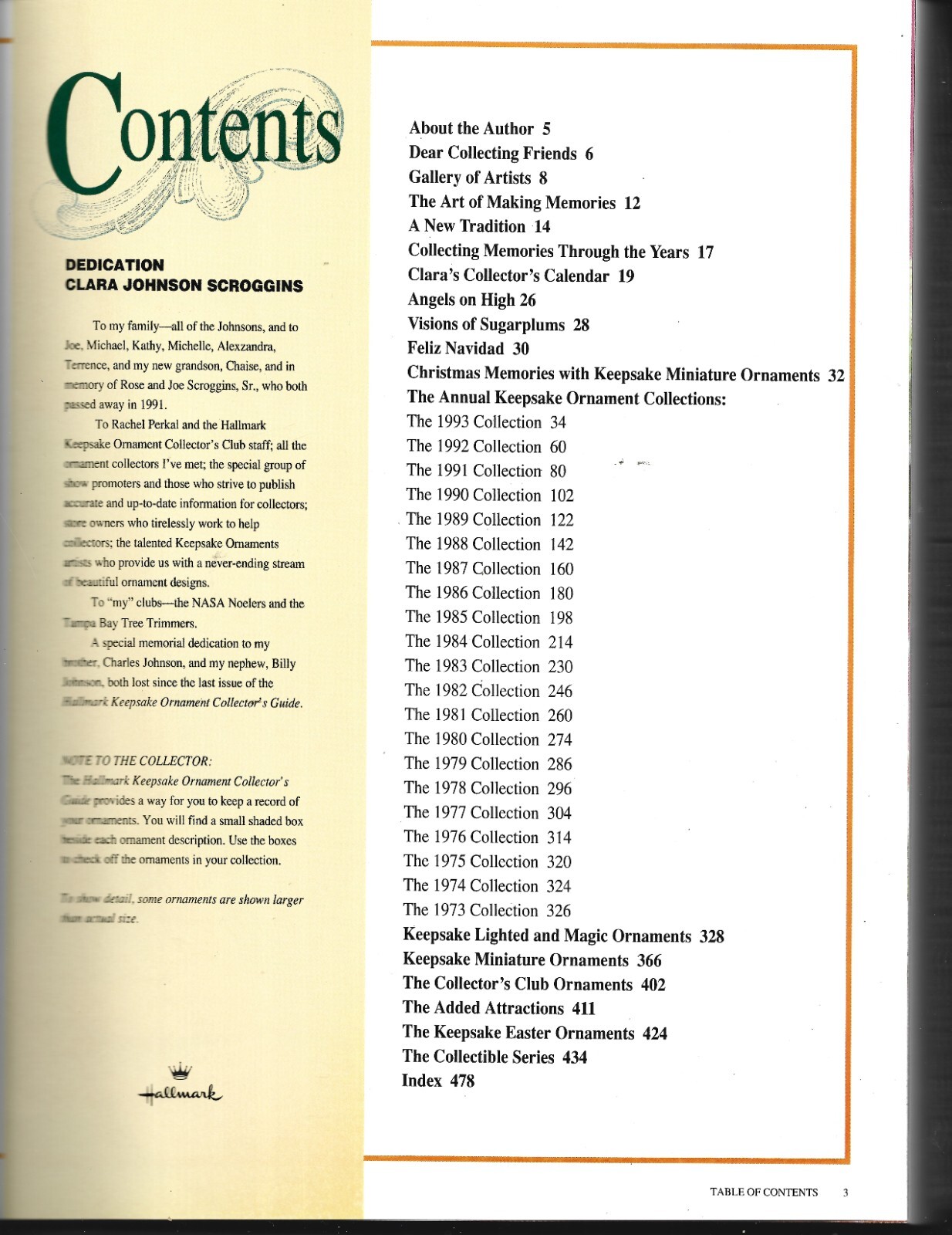 Hallmark Keepsake Ornaments-1st 20 Years HB -1998-Clara Scroggins-480 pages