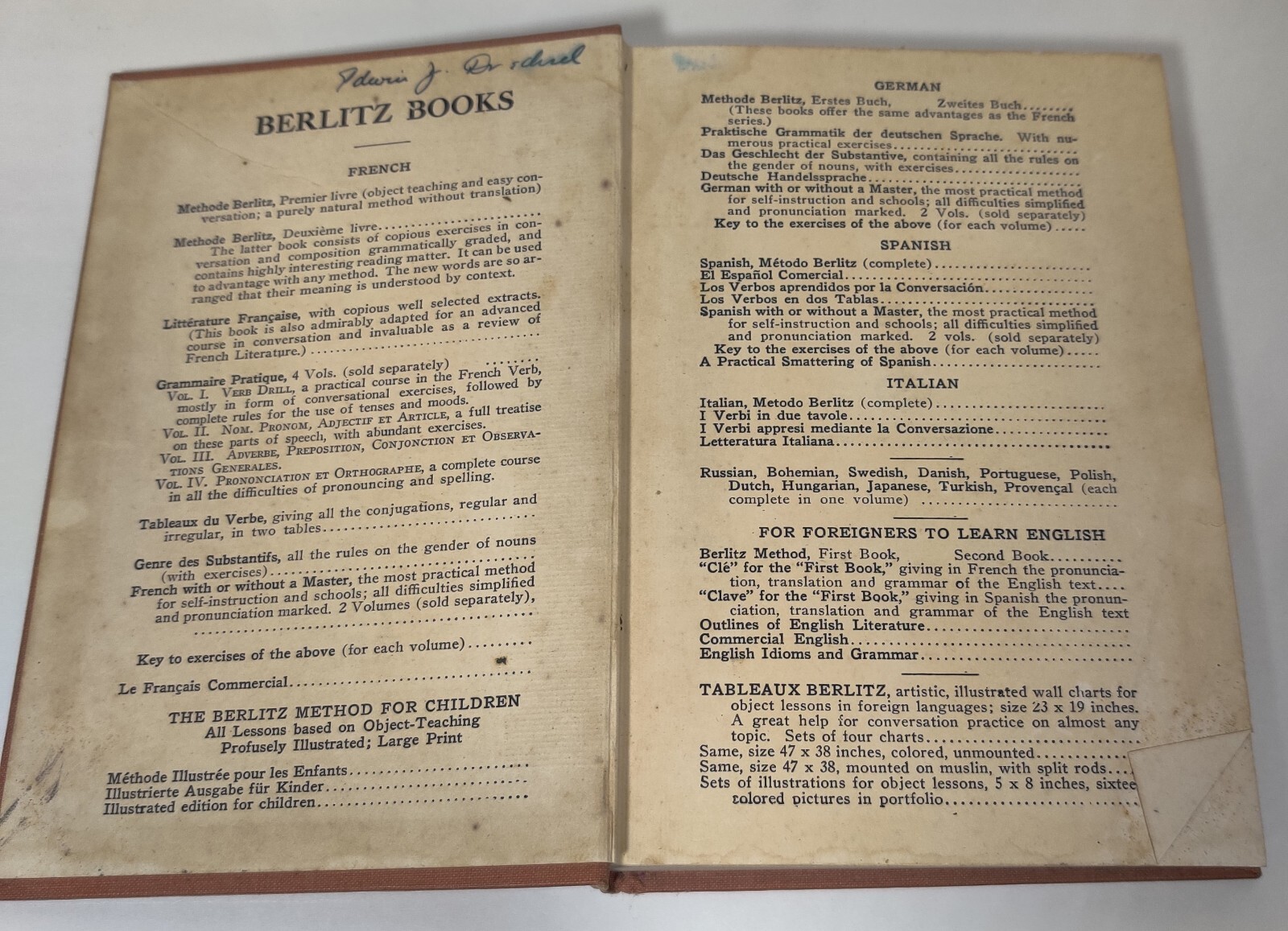 BERLITZ Spanish Language Book~ NY, 1912 ~Book Two~Hardcover~214 Pages Early