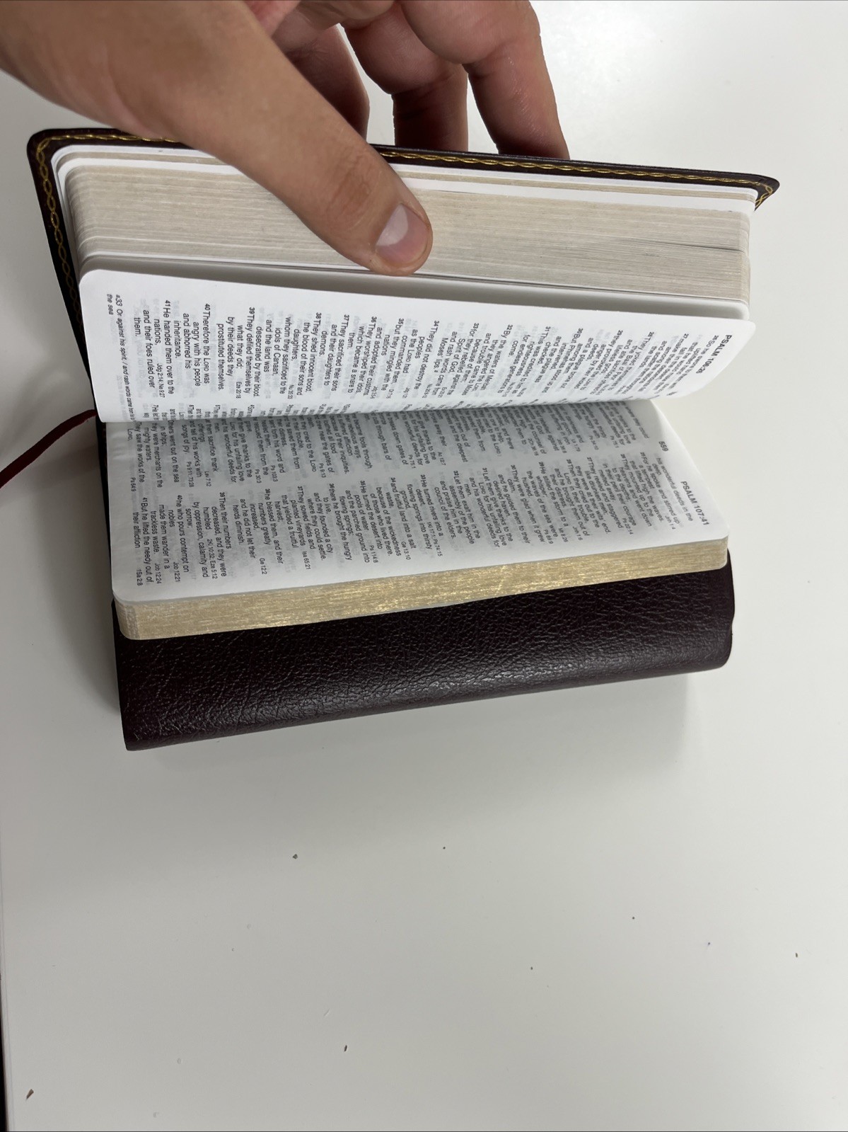 NIV – New International Bible, Trimline Snap Flap, Burg Leather, Zondervan 1984