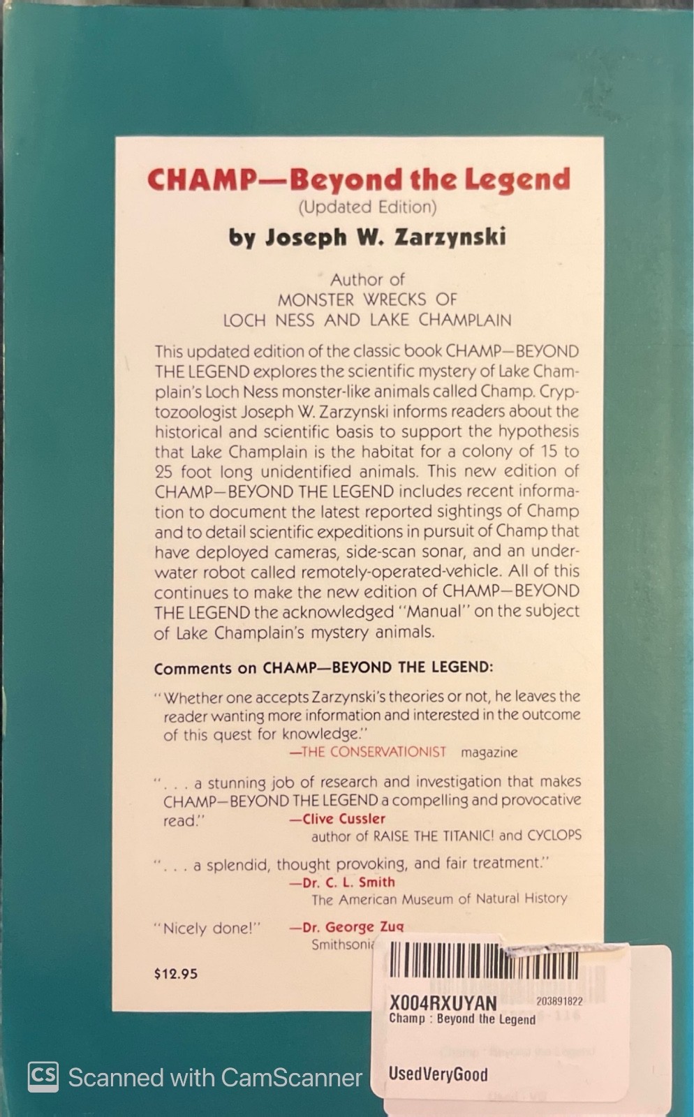 “Champ: Beyond The Legend” by Joseph W. Zarzynski