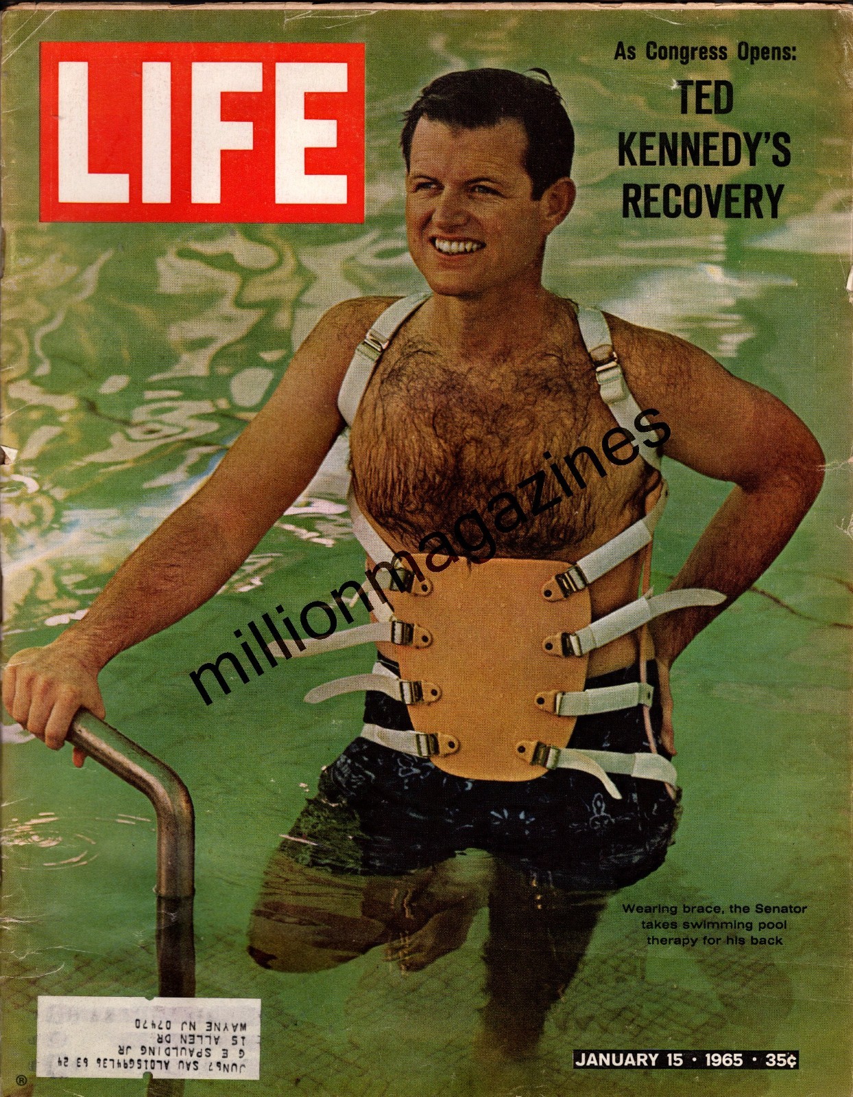 1965 Life January 15 – Ted Kennedy; New York Jets Joe Namath; Kim Novak;Sky Dive