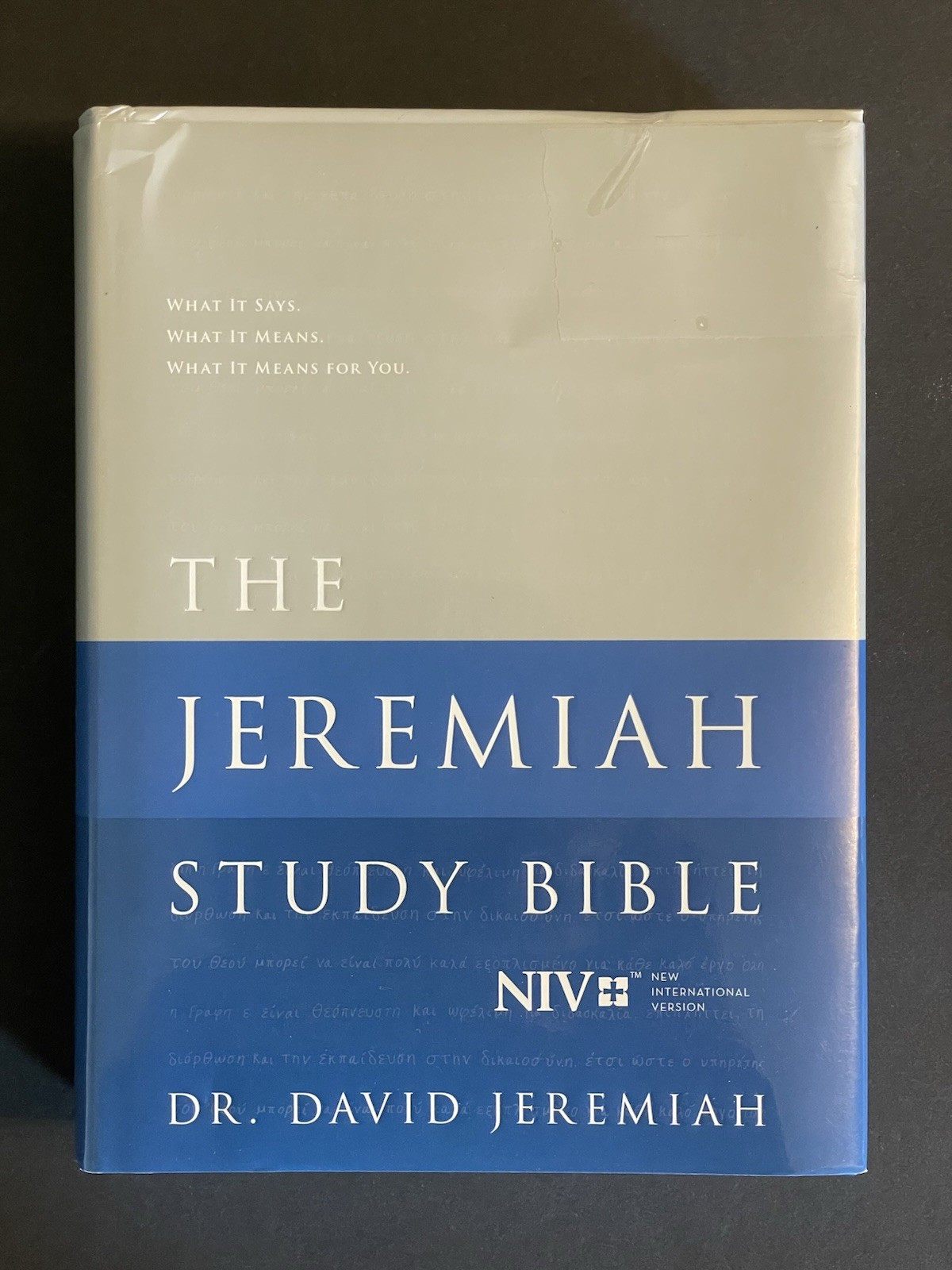The Jeremiah Study Bible NIV Hardcover Edition Christian Gray & Blue Nice Gift