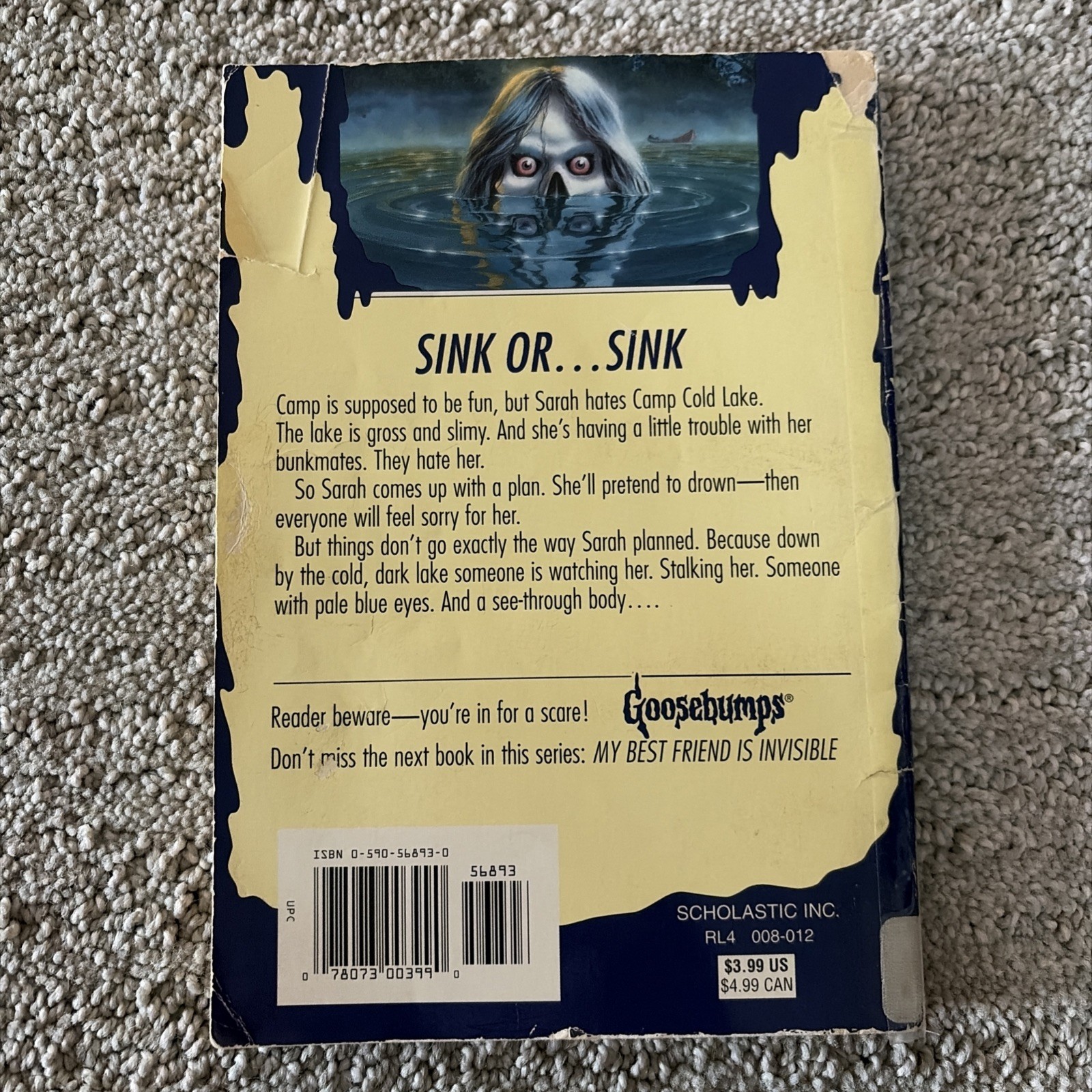 1st print Goosebumps #56 The Curse of Camp Cold Lake R.L. Stine Fair Condition