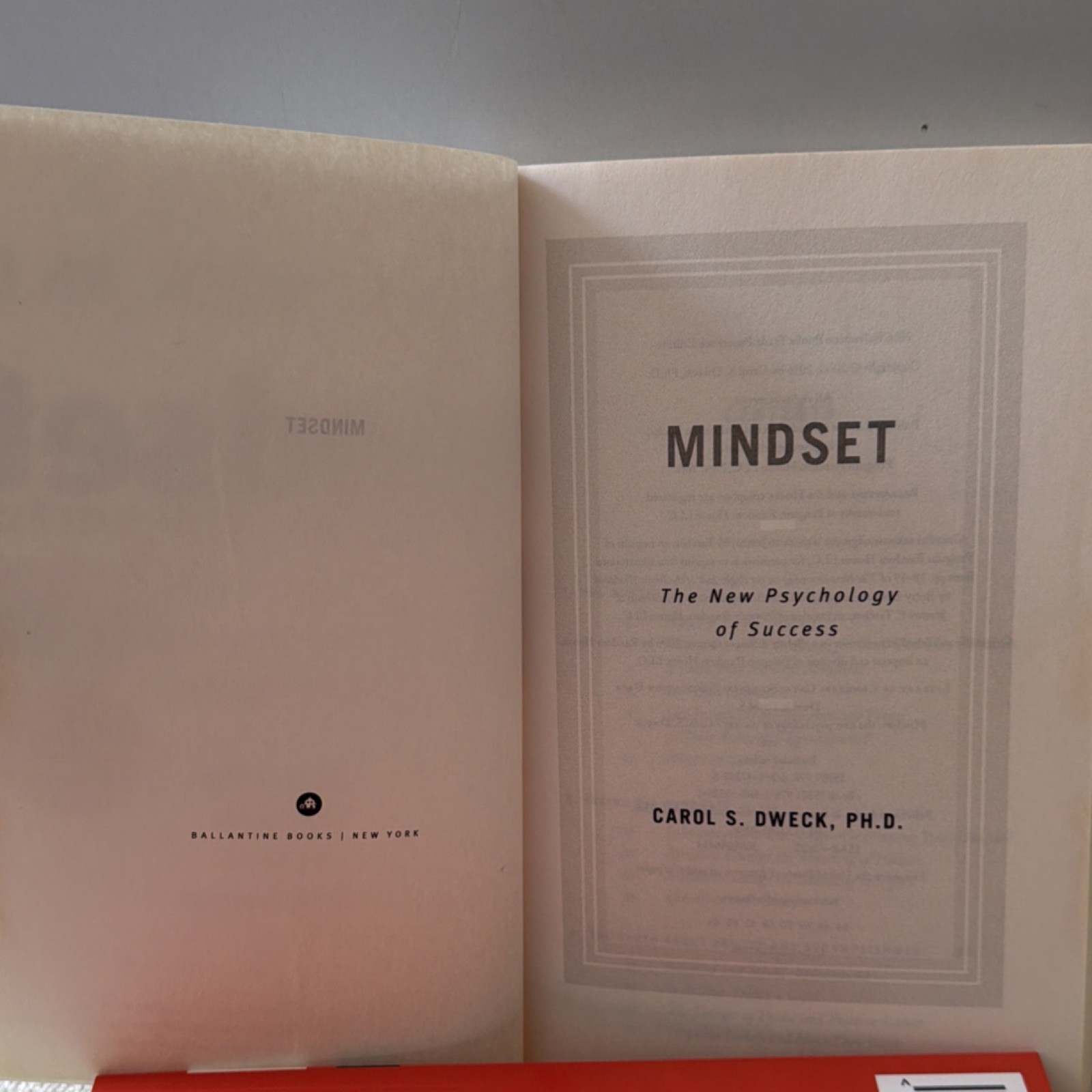 Mindset by Carol S. Dweck. Self-Help Paperback Updated Edition Ballantine Books