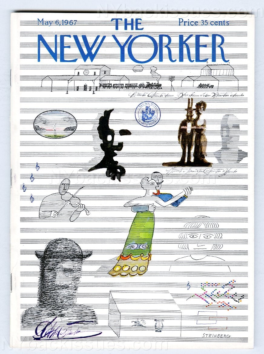 New Yorker magazine May 6 1967 Saul Steinberg Richard Wilbur Frank O’Connor FINE