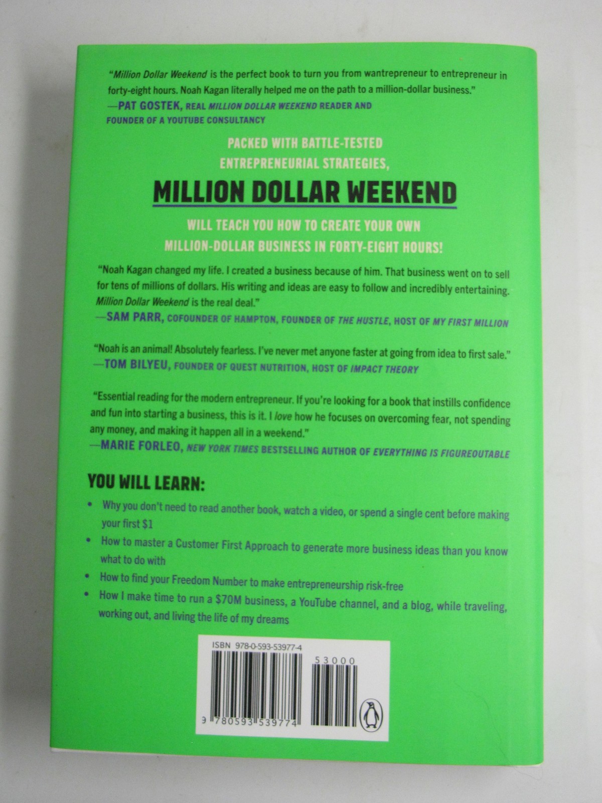 Million Dollar Weekend Noah Kagan Tahl Raz Business Startup Hardcover Book
