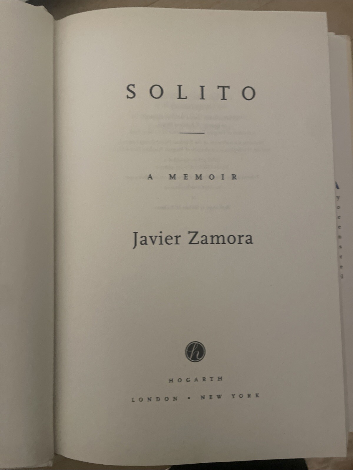 Solito By Javier Zamora | IBSN: 978-0-593-49806-4