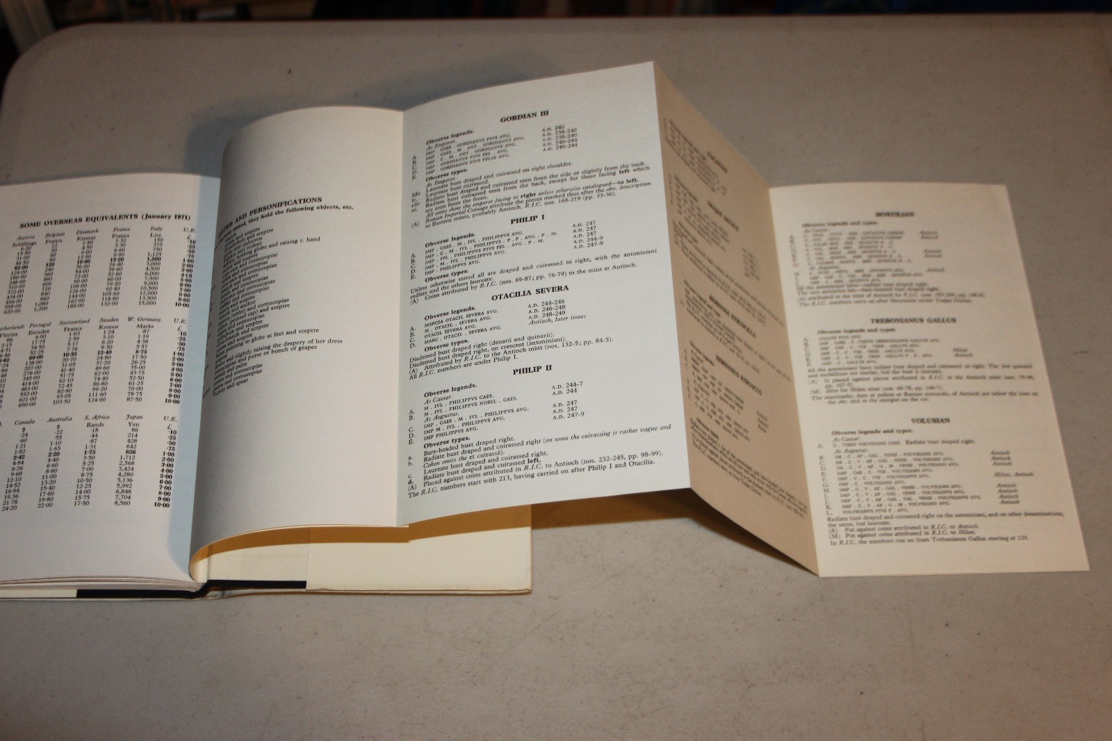 Roman Silver Coins Volume IV Gordian III-Postumus by Seaby, First Edition 1971