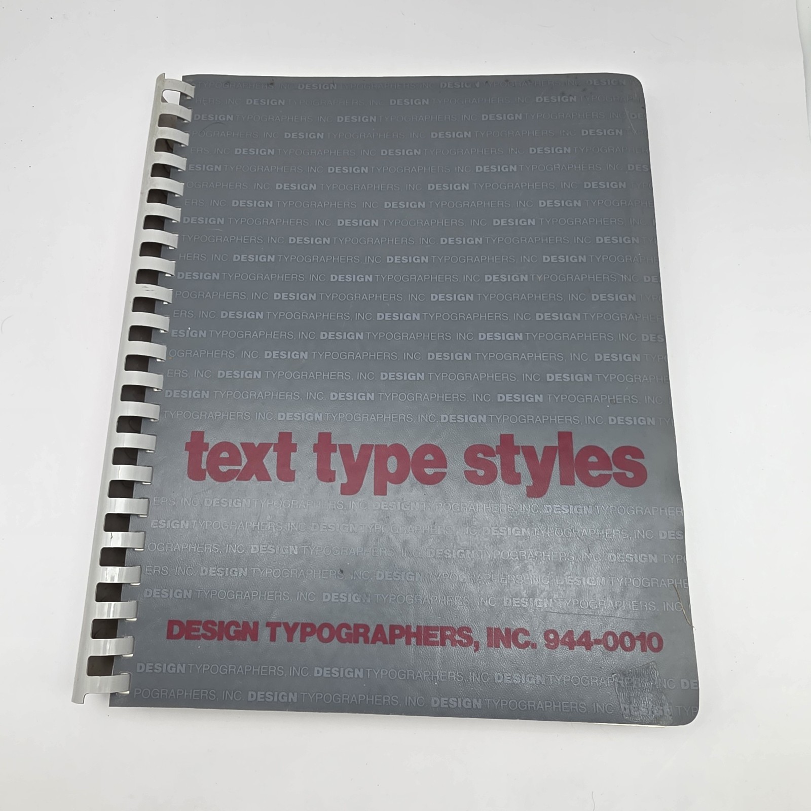 Vtg Typography Type Specimen Book Spiral Design Typographers Inc Text Type…
