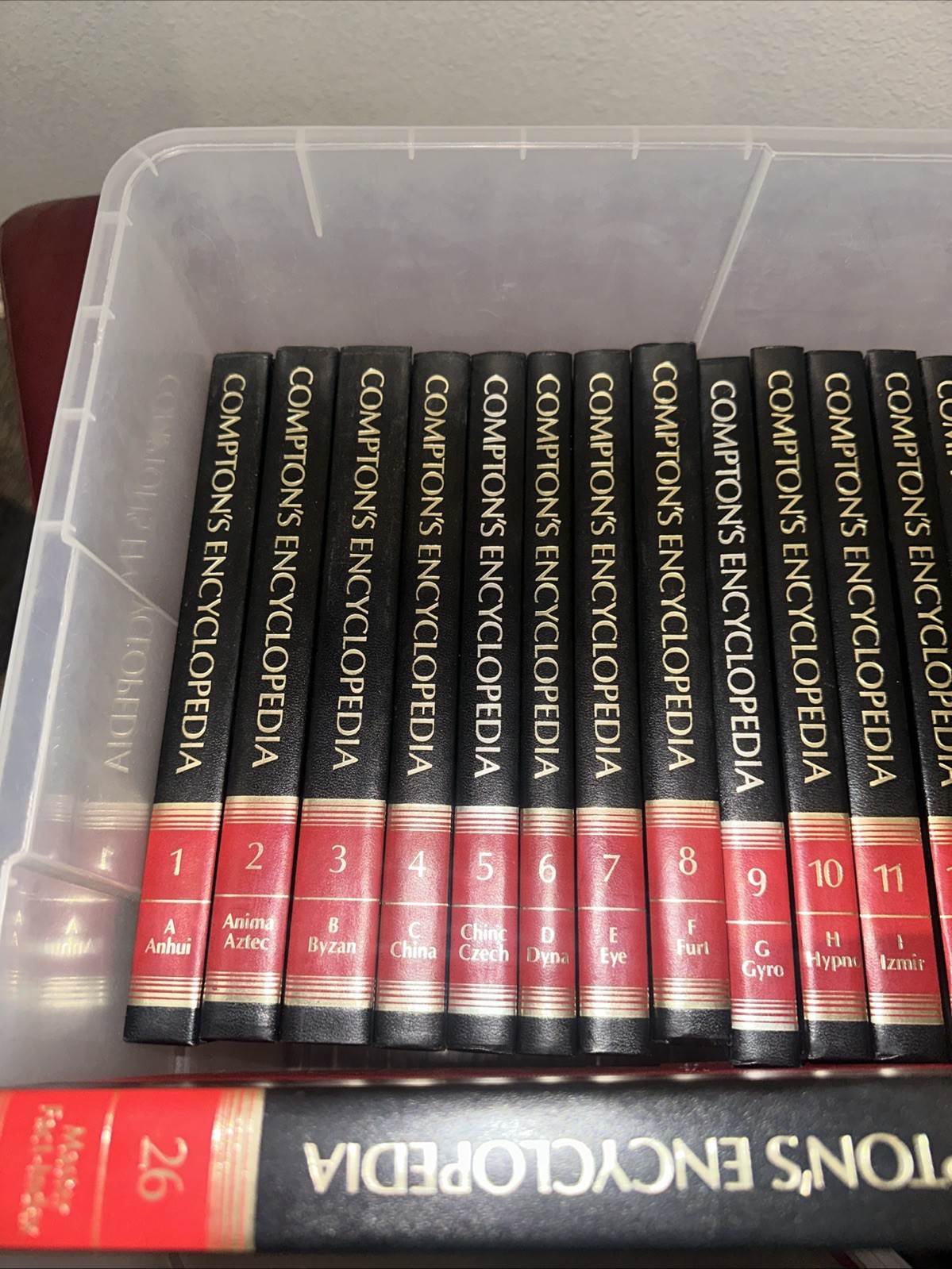 1985 Compton’s Encyclopedia By Britannica Complete 26 Volume Complete Set Red