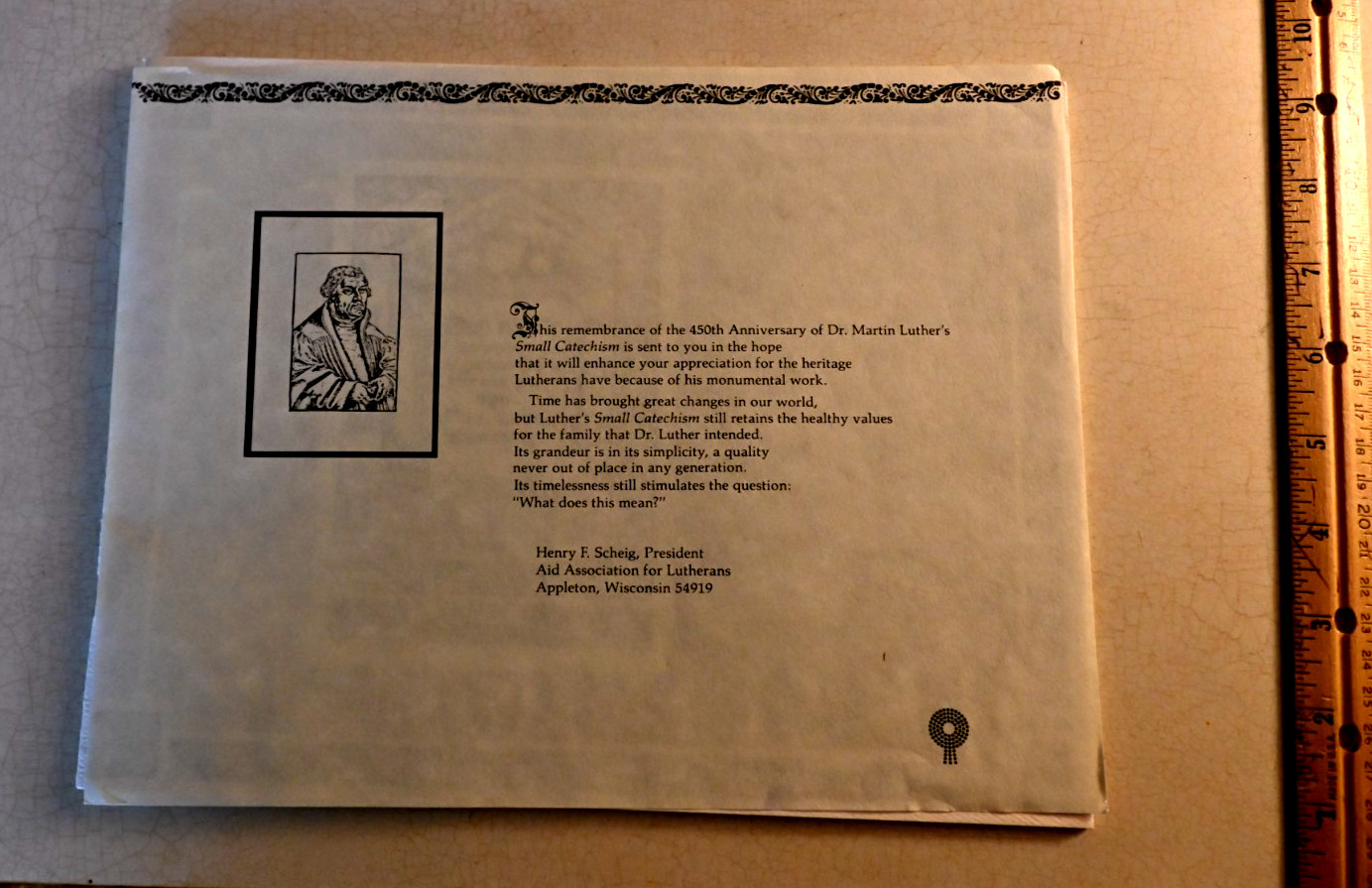 Martin Luther Small Catechism 450th Anniversary Illustrated Aid Association 1979