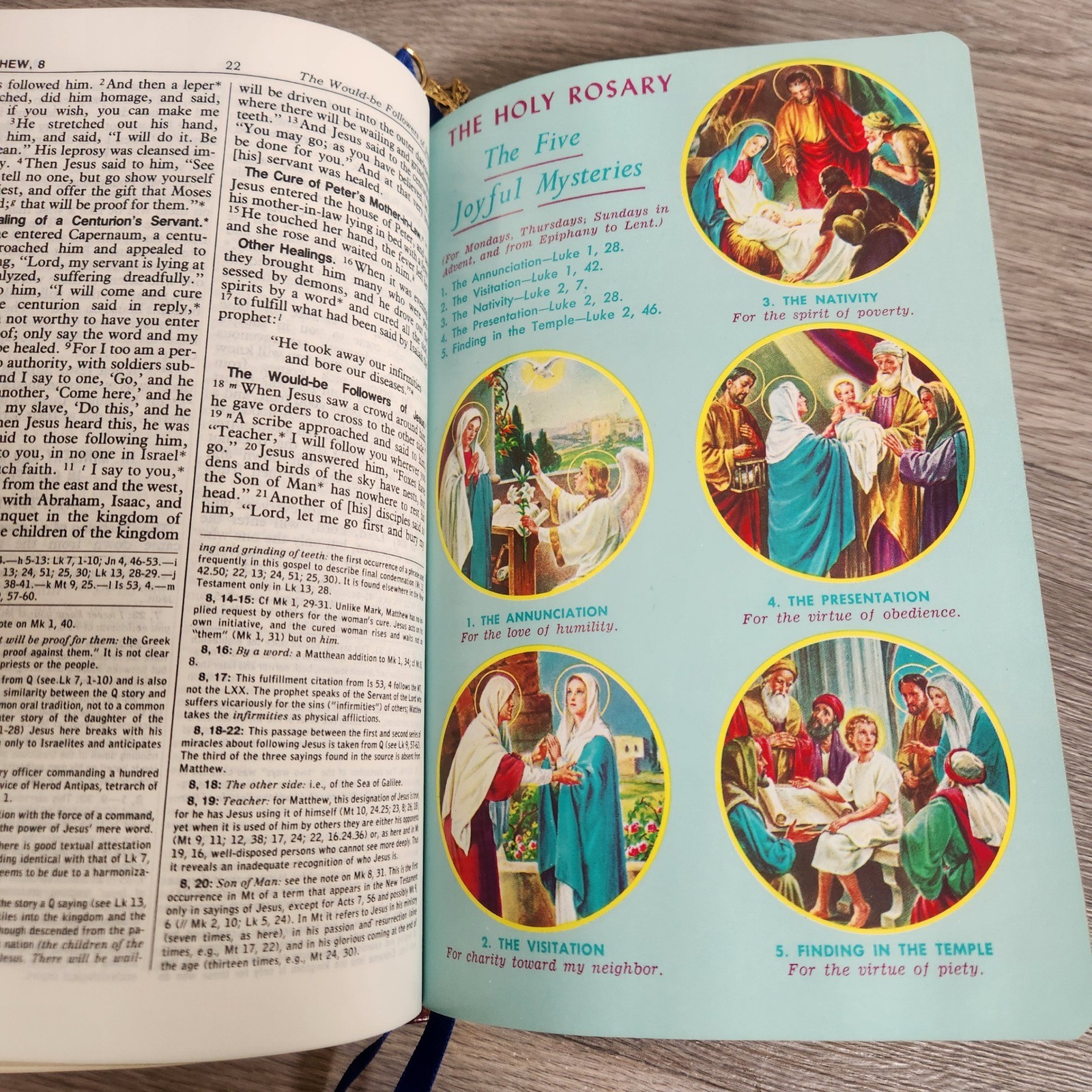 Vintage Saint Joseph New American Bible Red Leather Illustrated Gold Edges Catho