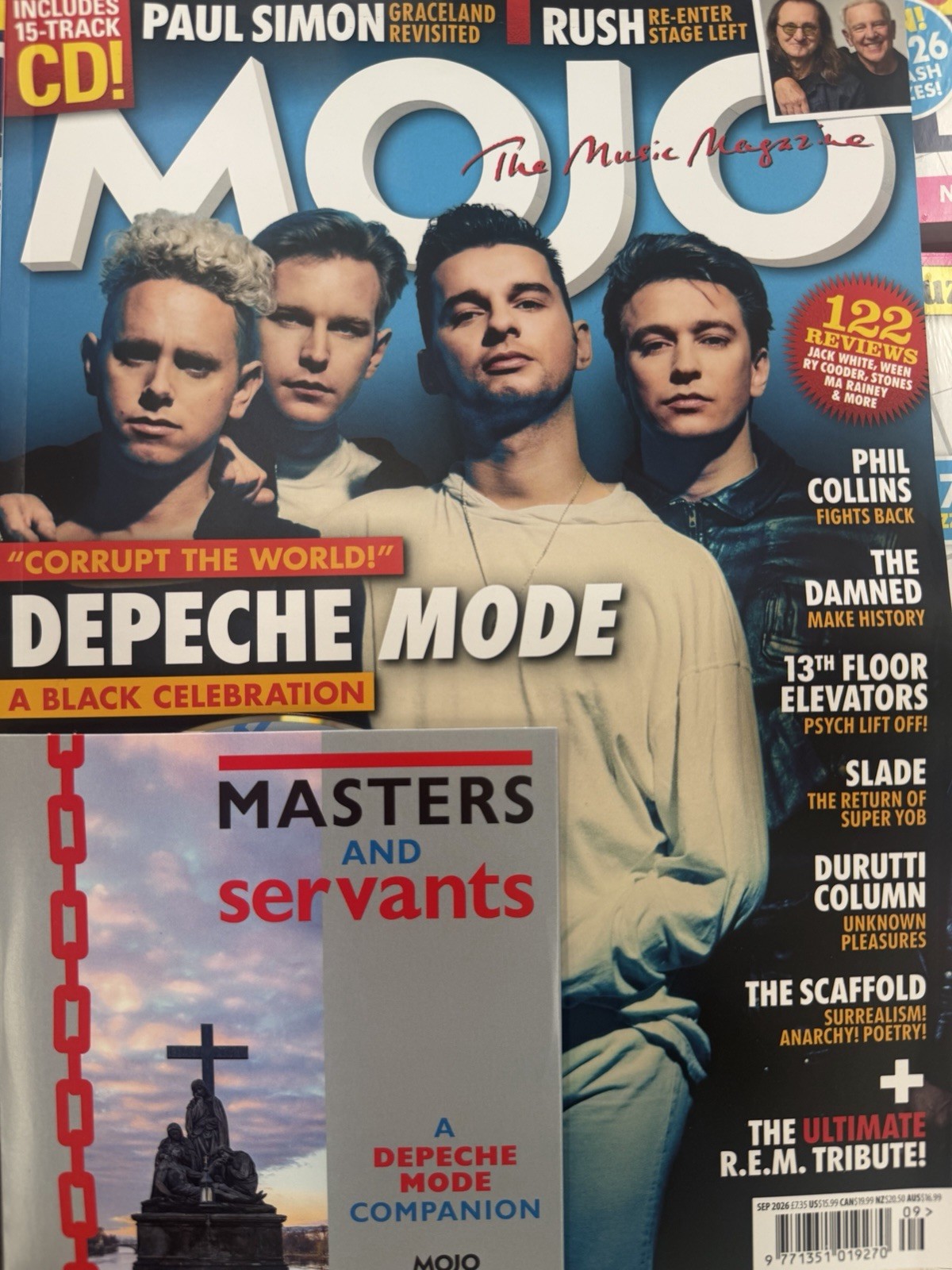 Mojo magazine Sep 2026 Depeche Mode Phil Collins Paul Simons Graceland, Rush +CD