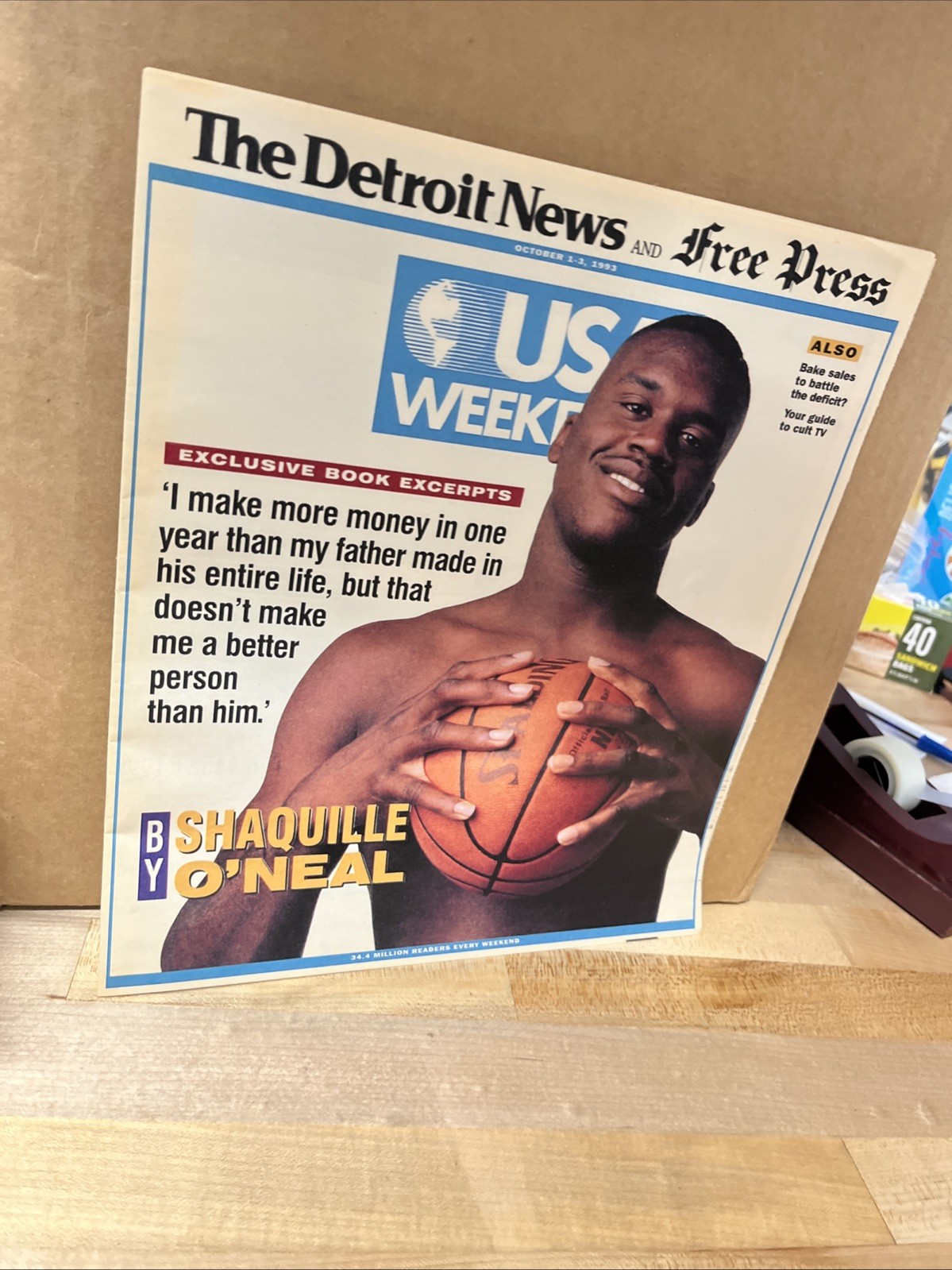 USA Weekend Mag Shaquille O’Neal October 1-3 Detroit News/Free Press. Box 133