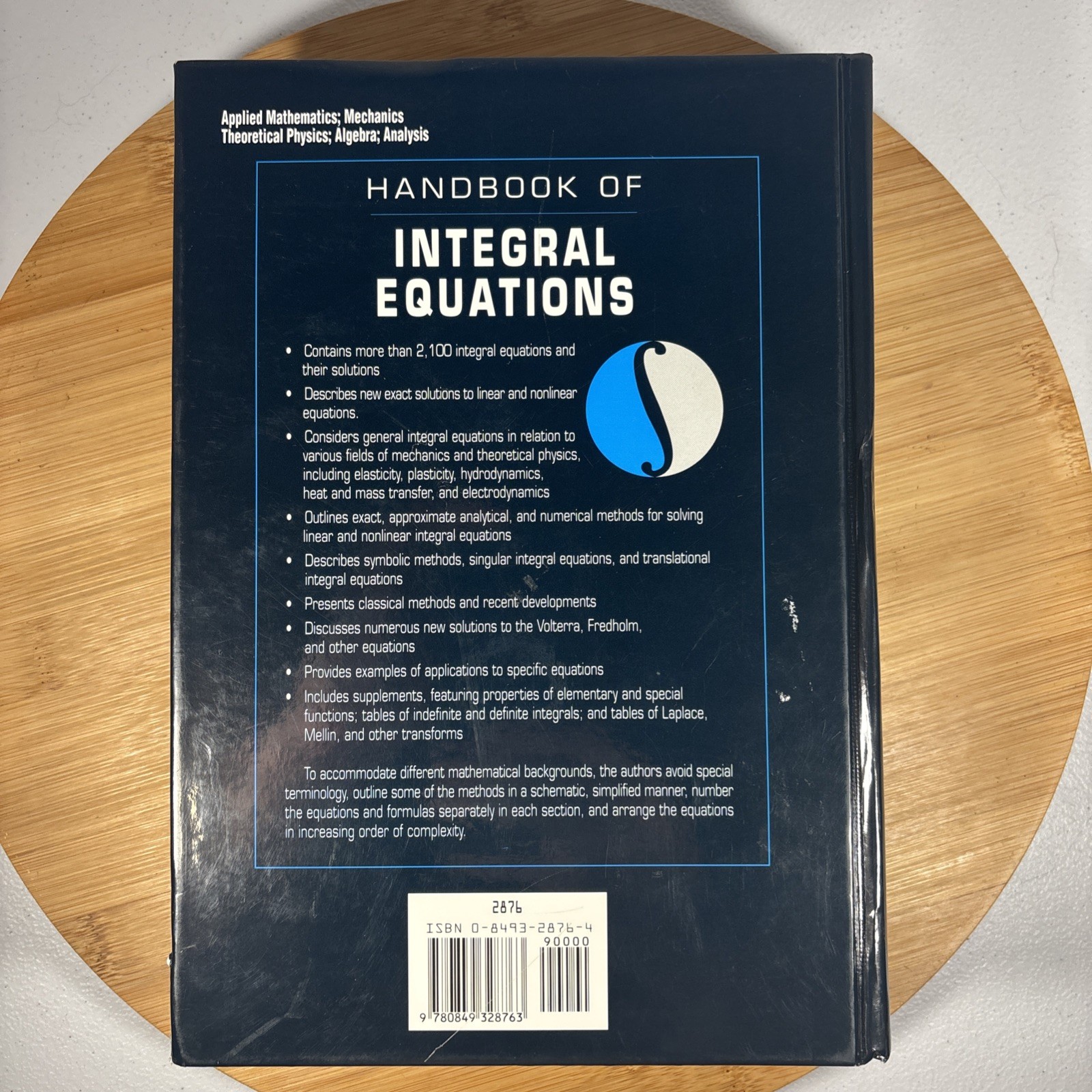 USED Handbook Of Integral Equations Andrei D. Polyanin & Alexander Manzhirov CRC