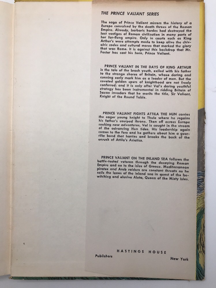 Vintage 1950s Hal Foster Prince Valiant Perilous Voyage Hardcover Book HCDJ