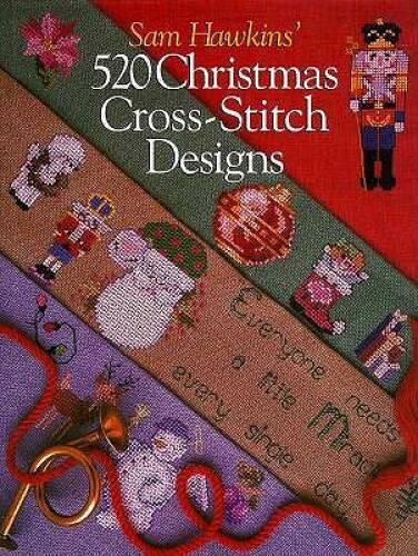 Sam Hawkins’ 520 Christmas Cross-Stitch Design – Hardcover – VERY GOOD