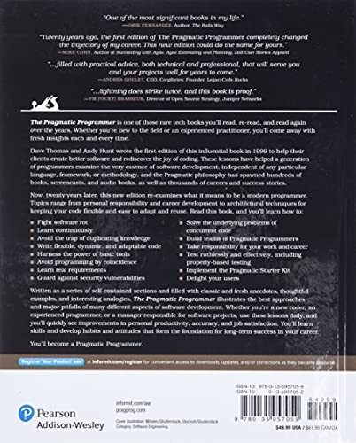 The Pragmatic Programmer: Your Journey To Mastery, 20th Anniversary Edition (2nd
