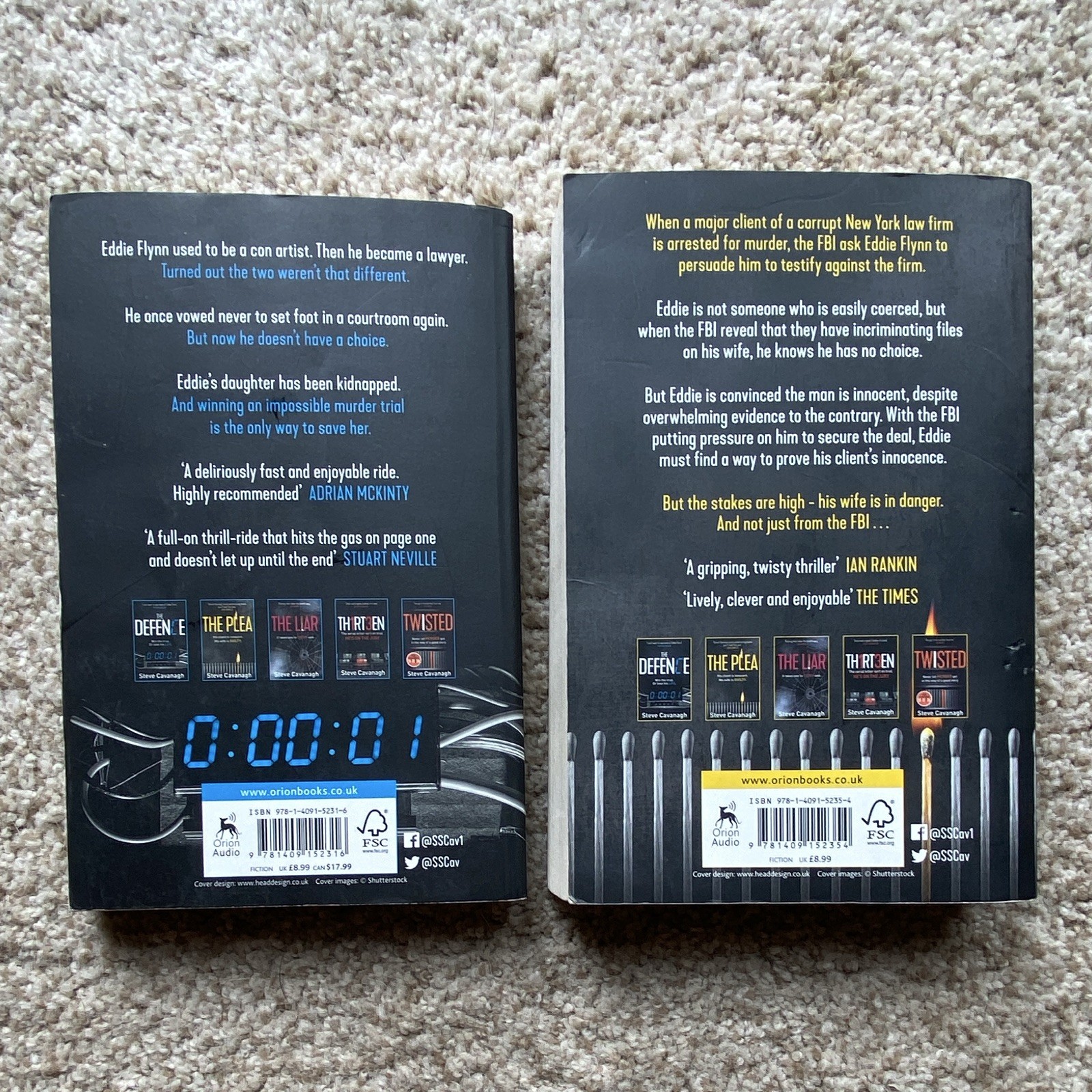 Steve Cavanagh The Defence & The Plea Eddie Flynn Series Thriller