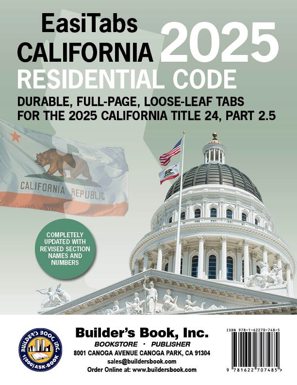 INDEX TABS ONLY! 2025 California Title 24 Code – 7 EasiTabs Combo
