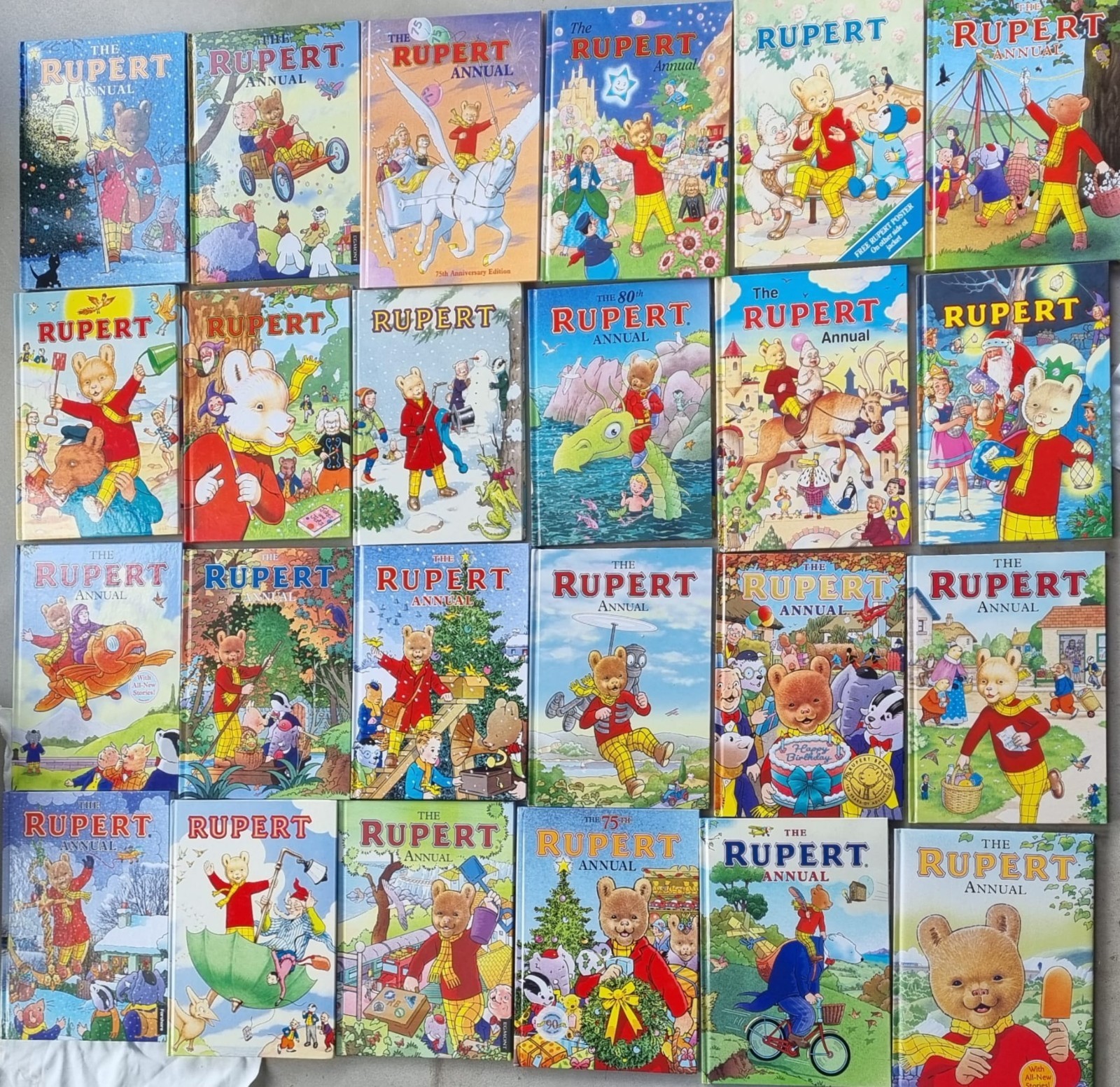 42 Rupert Bear Annuals. All in excellent condition, only 3 clipped 82,83,84