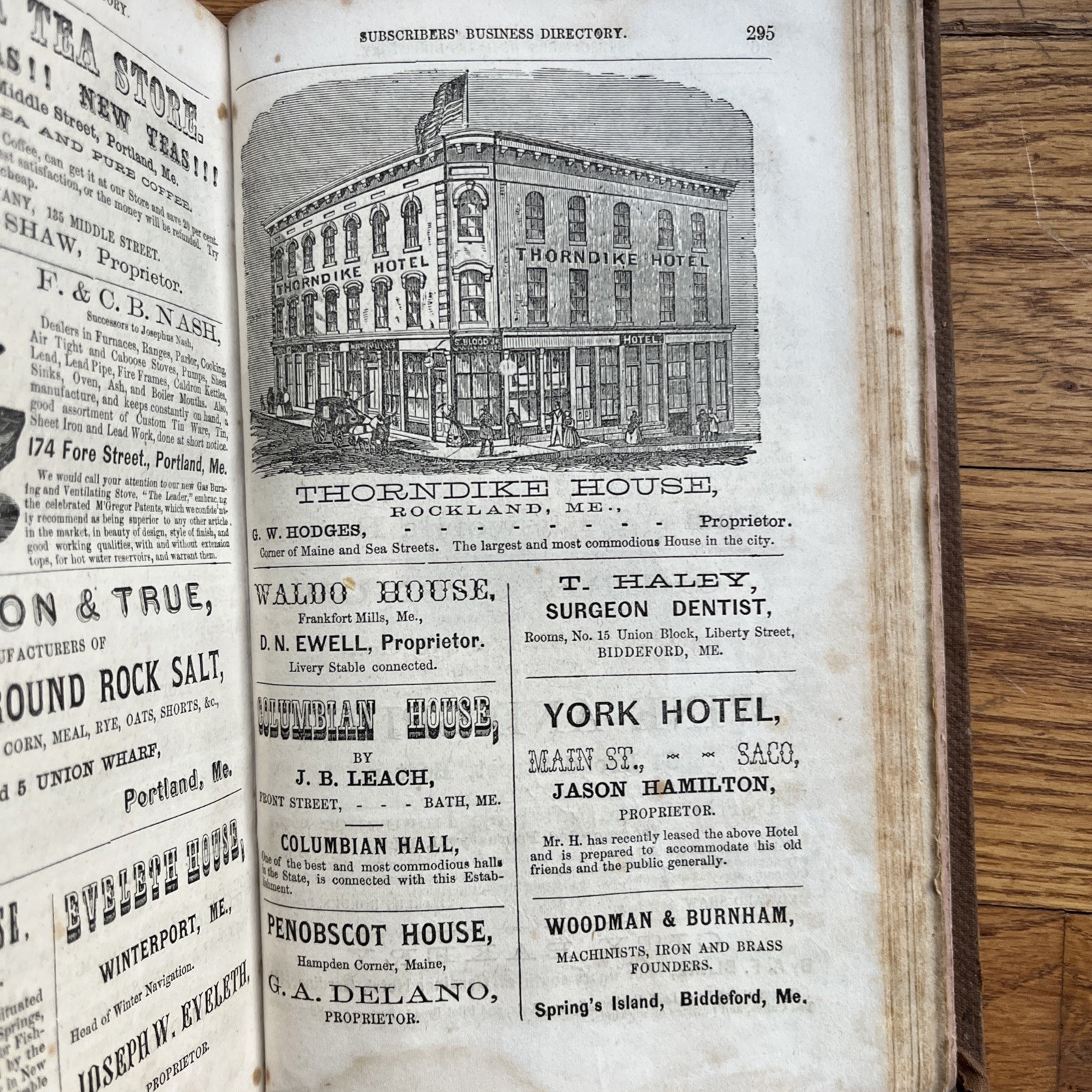 1861 Maine Directory 80+ Pages of Ads, Druggist, Wagons, Clothier – Genealogy!