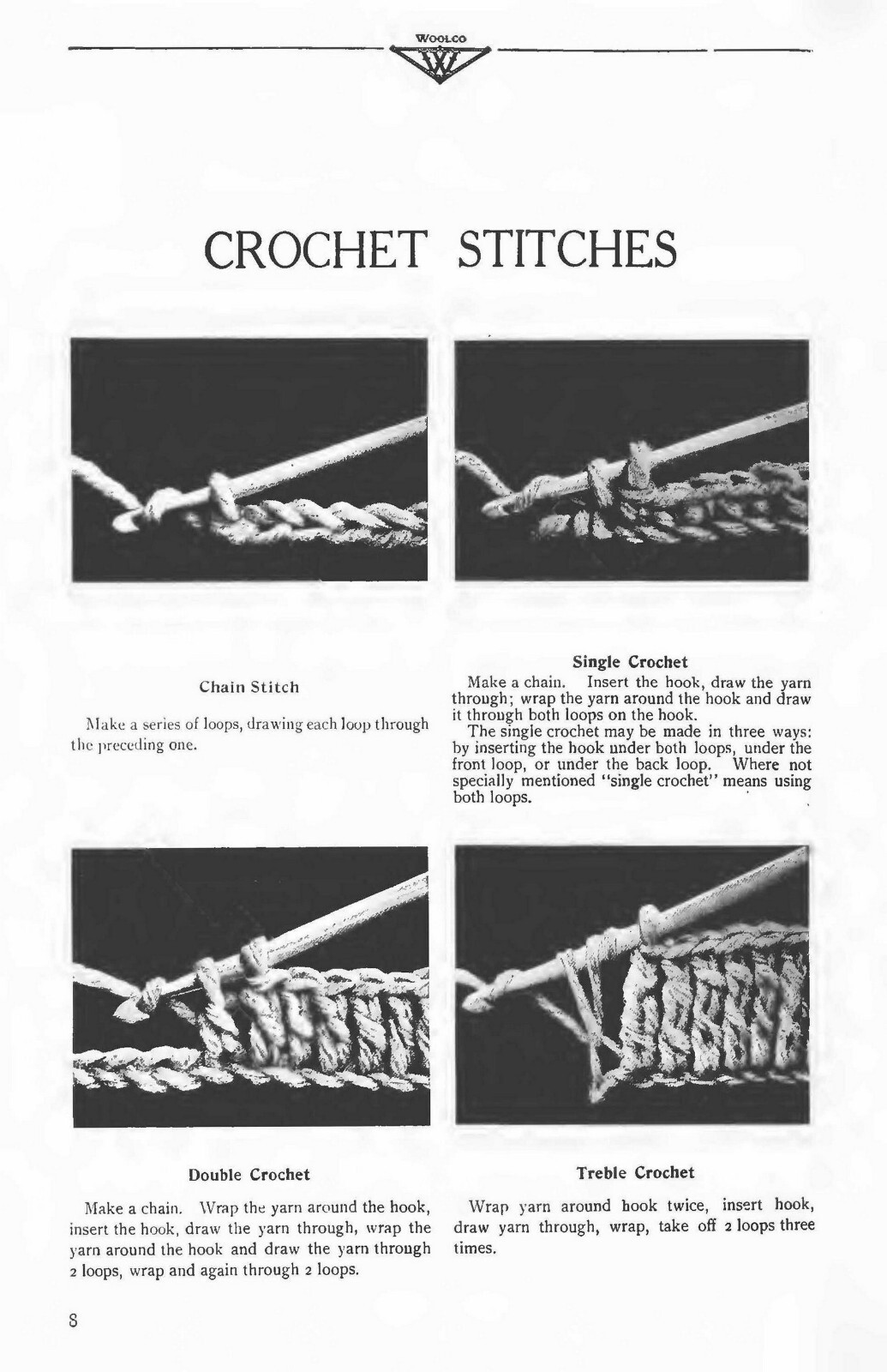 1916 Woolco Knitting & Crocheting Manual 80 Pages