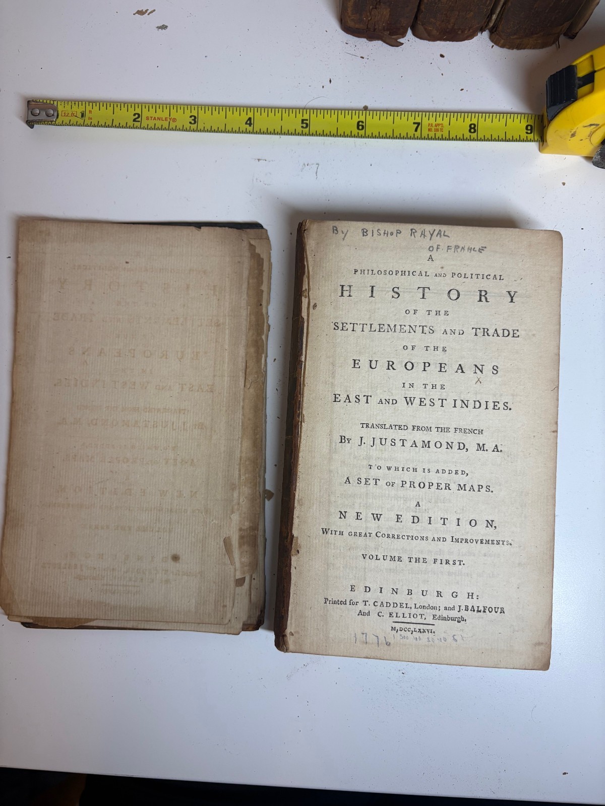1776 4-Volume set (with maps) of european trade in the East and West Indies