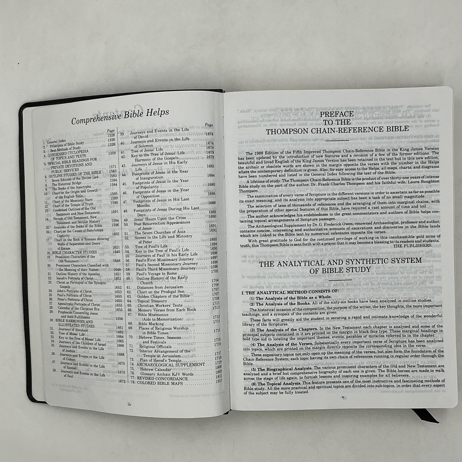 The Thompson Chain-Reference Bible KJV Large Print Fifth 2005 Black Leather