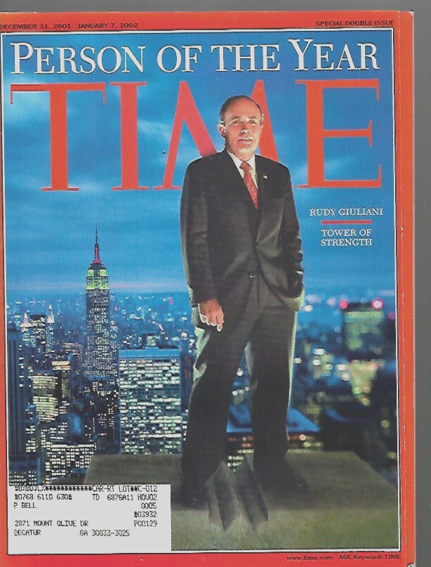 Time Magazine December 31, 2001- Person Of The Year- Rudy Giulliani