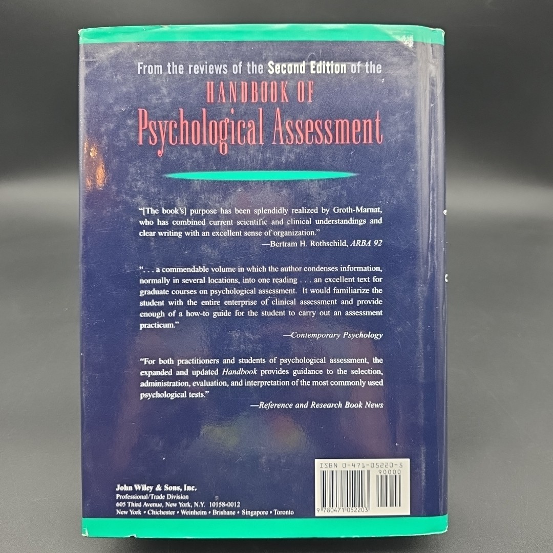 Handbook of Psychological Assessment 3rd Edition By Groth-Marnat, Gary & J Wiley