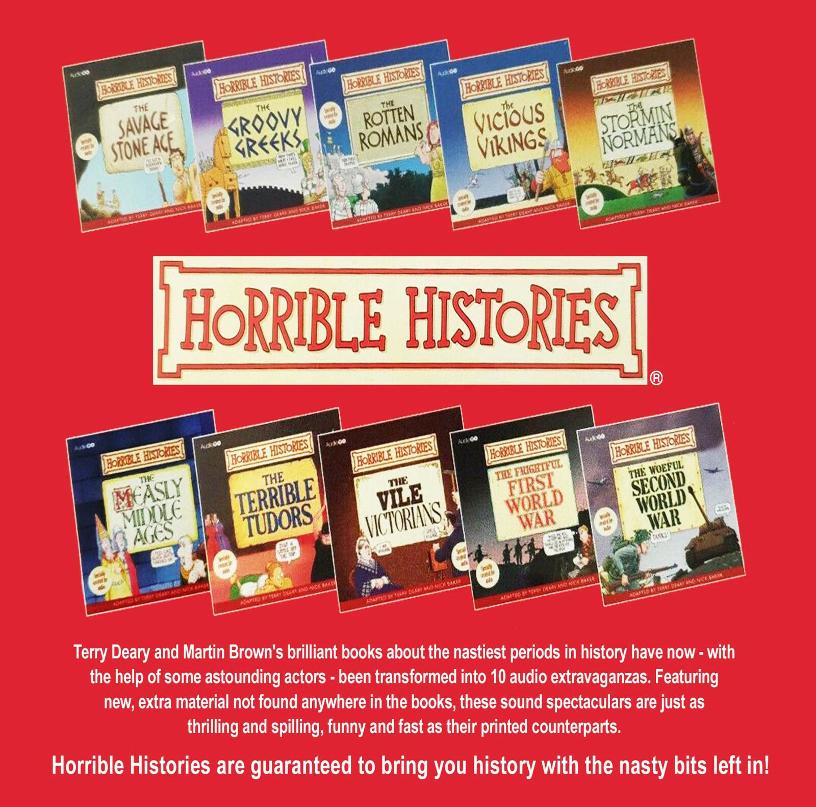 Horrible Histories Ten Terrible Tales CD Collection Box Set 10 CD’s