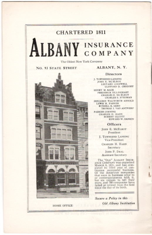1914 Webster’s Calendar or the Albany Almanac No 131, Charles Munsell, Albany NY
