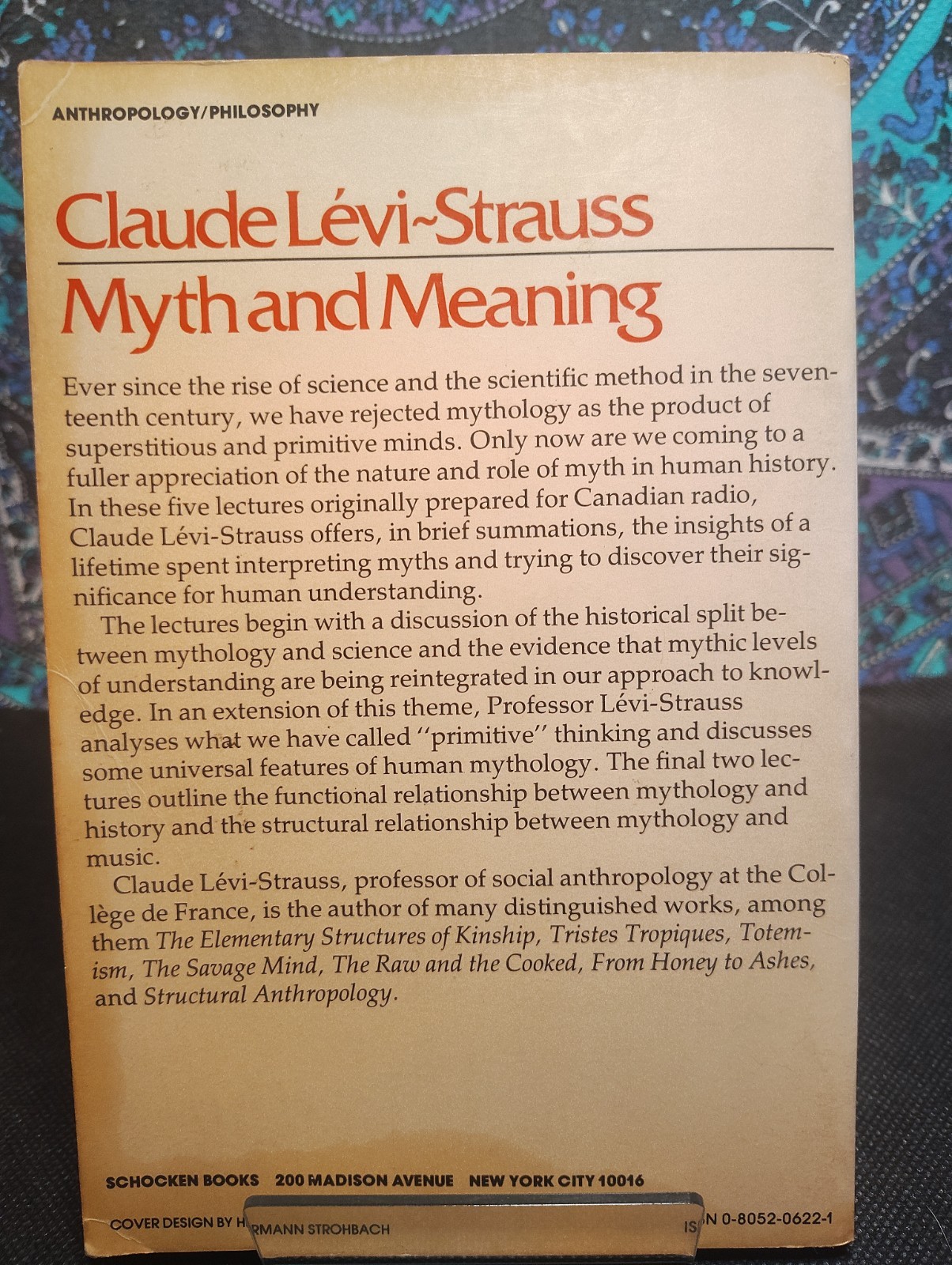 Myth and Reality Cosmos and History Mircea Eliade Myth and Meaning Levi-Strauss