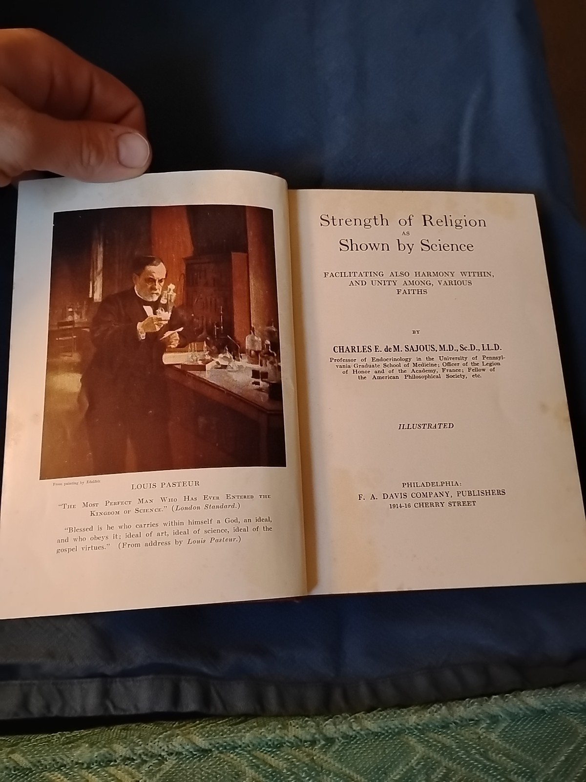 Strenght of Religion as shown by Science by Sajous,C.E,de. 1926 -Hardcover