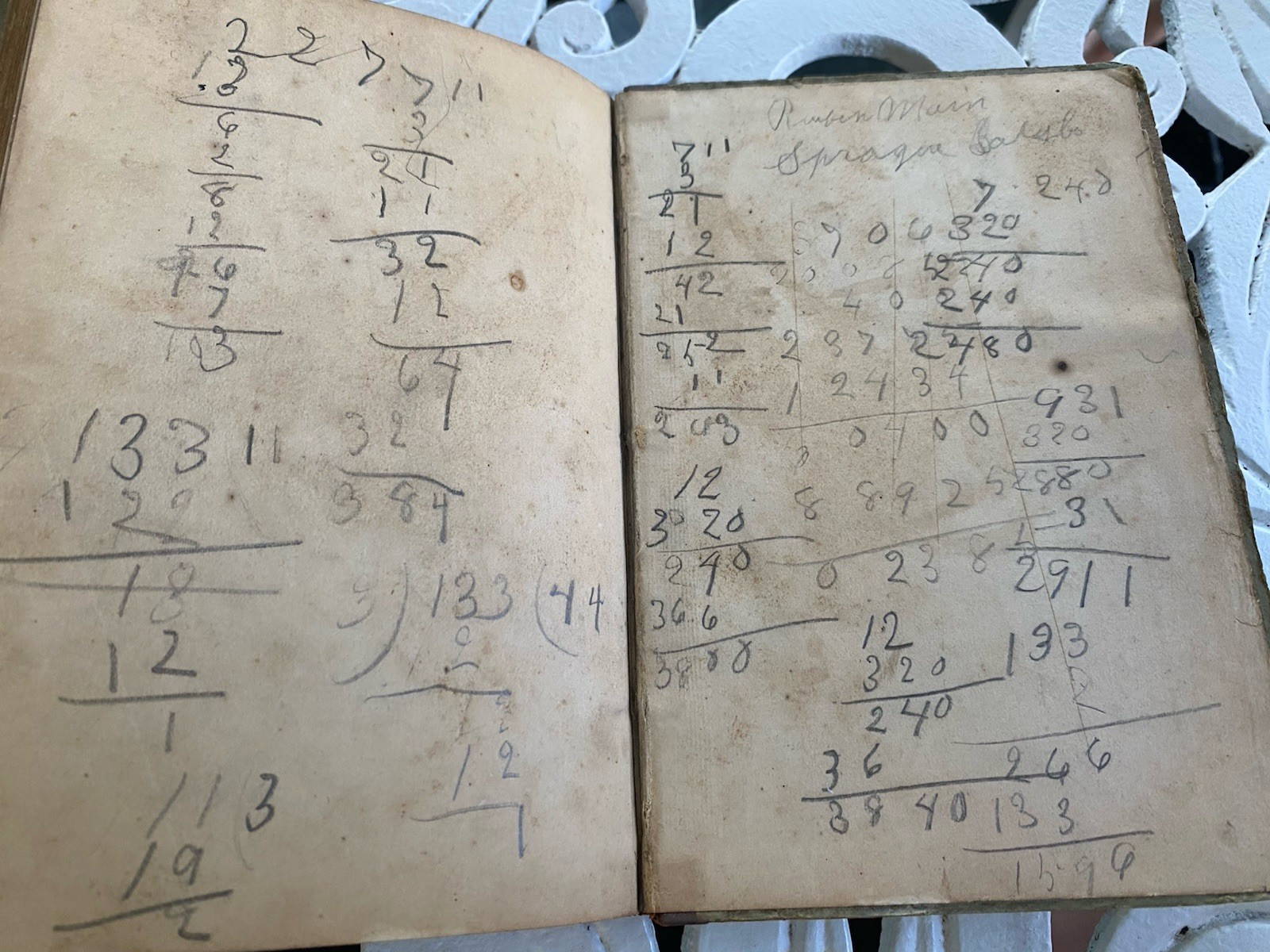 2 Antique Books School Readers 1877 Ray’s New Practical Arithmetic Math Book