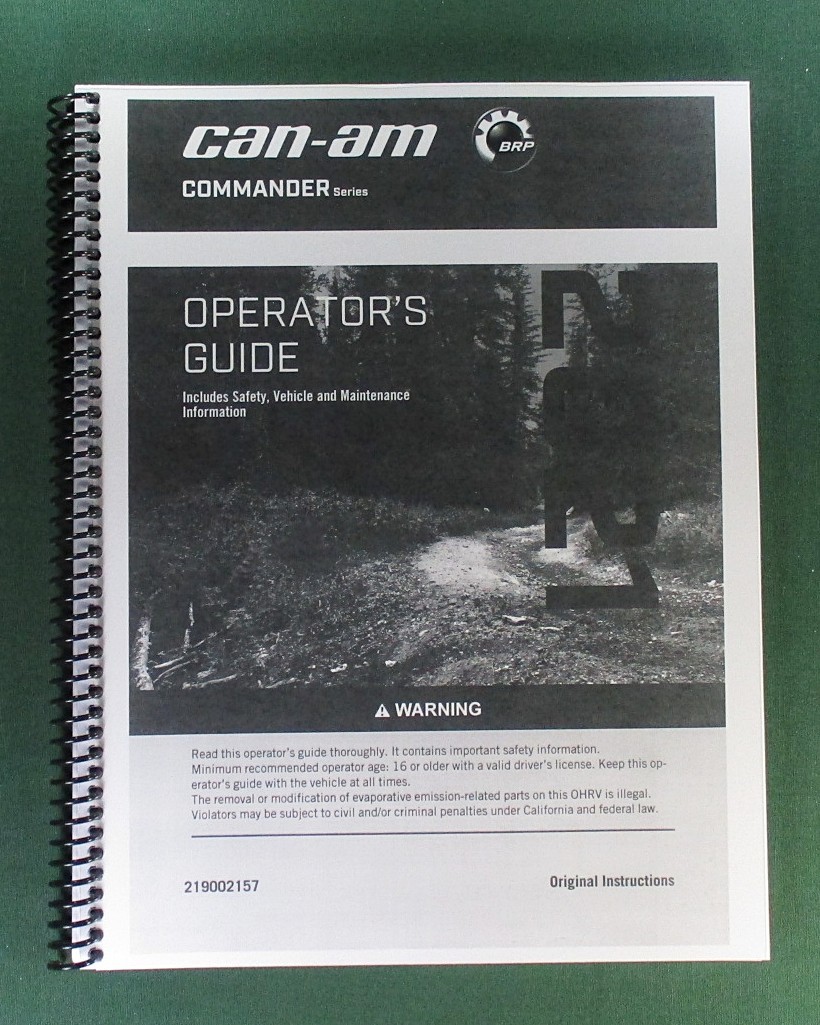2021 Can-Am Commander XT 1000R Owner’s Manual: 214 Pages & Clear Covers
