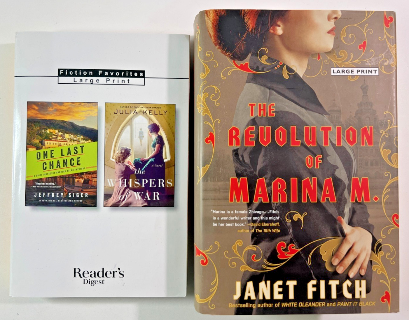 Reader’s Digest Large Print Bundle Revolution of Marina M Hardcover Janet Fitch