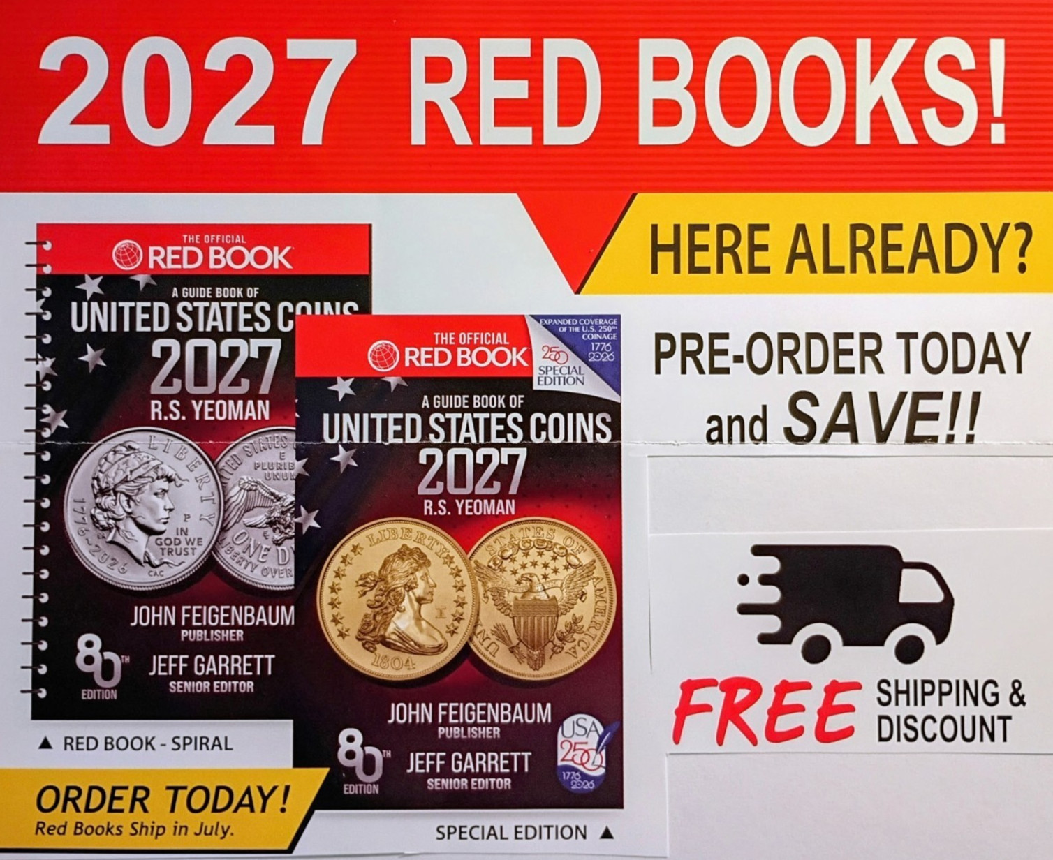 PRE-SALE : 2027 – HARDBACK – RED BOOK ***** SHIPS FREE***** #44