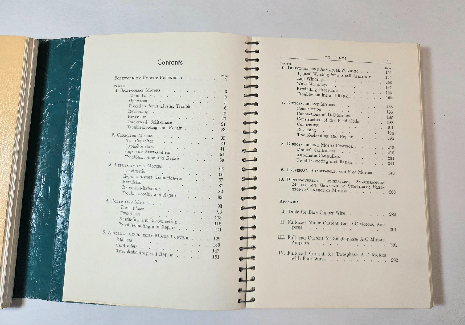 Electric Motor Repair Robert Rosenberg 1960 Double Book Set Fine Mint Condition