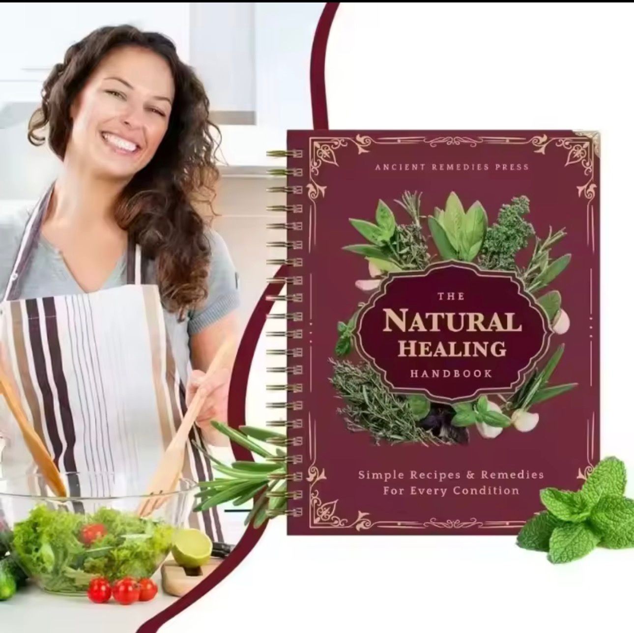 Natural Healing Handbook Spiral-Bound Guide for Herbal Remedies & Recipes
