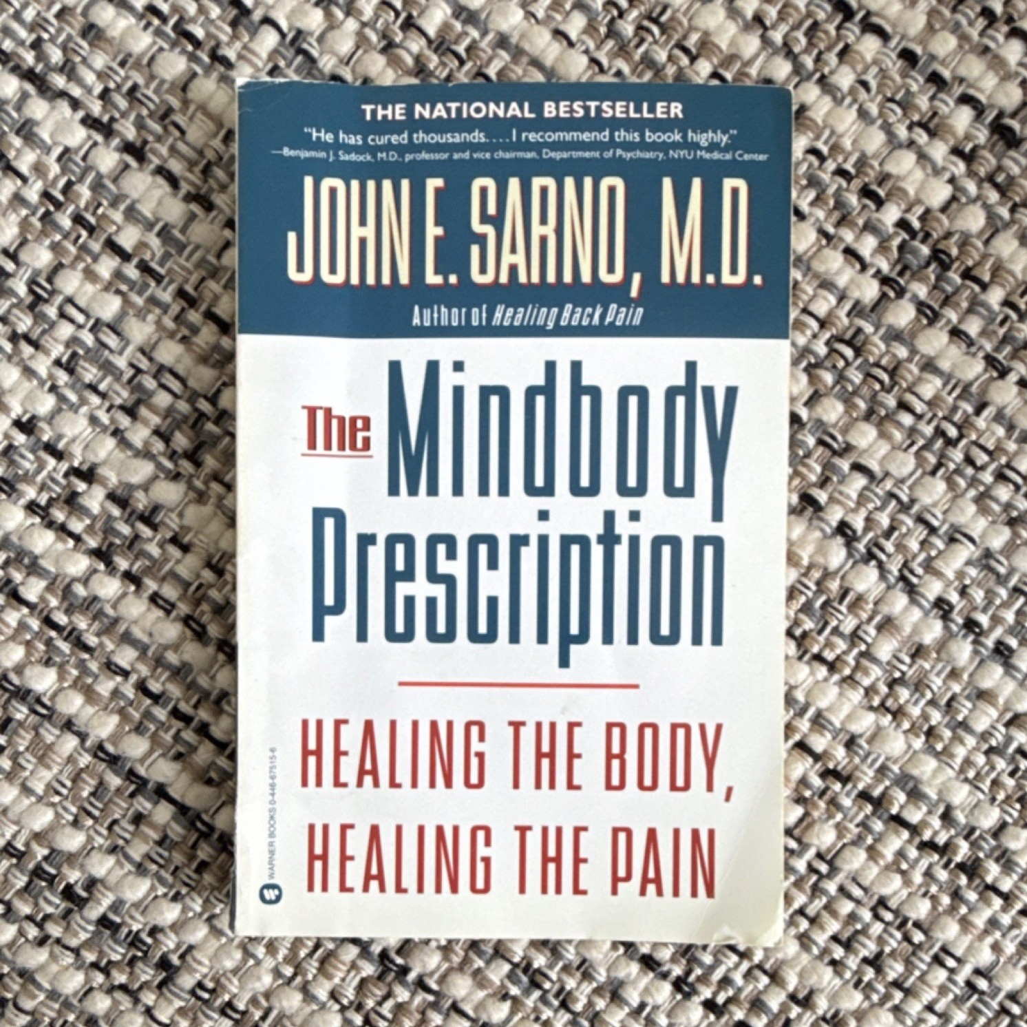 John E. Sarno The Mindbody Prescription Warner Books Health & Fitness Healing PB