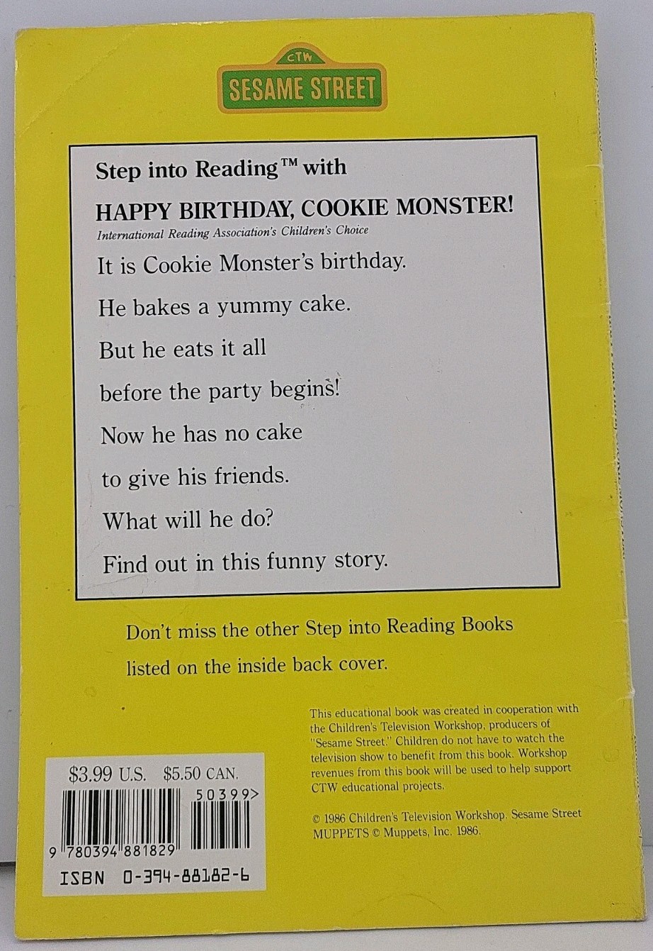 Happy Birthday, Cookie Monster! by Sesame Street Staff and Felice Haus (1986,…